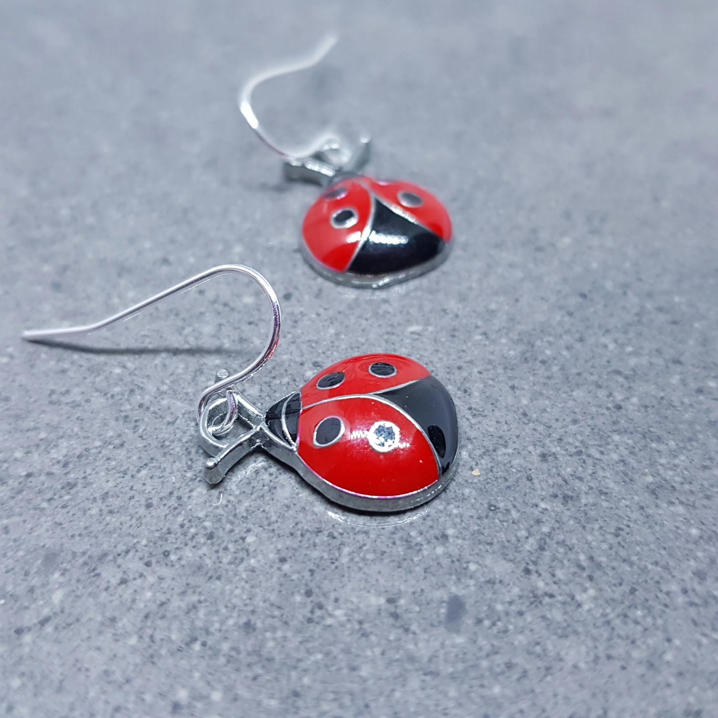 Ladybird Earrings, Hypoallergenic Ear Wires, Cute Earrings, Ladybird Gifts, Ladybird Jewellery
