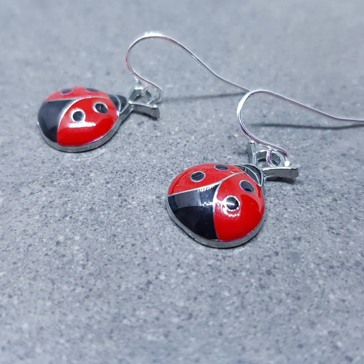 Ladybird Earrings, Hypoallergenic Ear Wires, Cute Earrings, Ladybird Gifts, Ladybird Jewellery