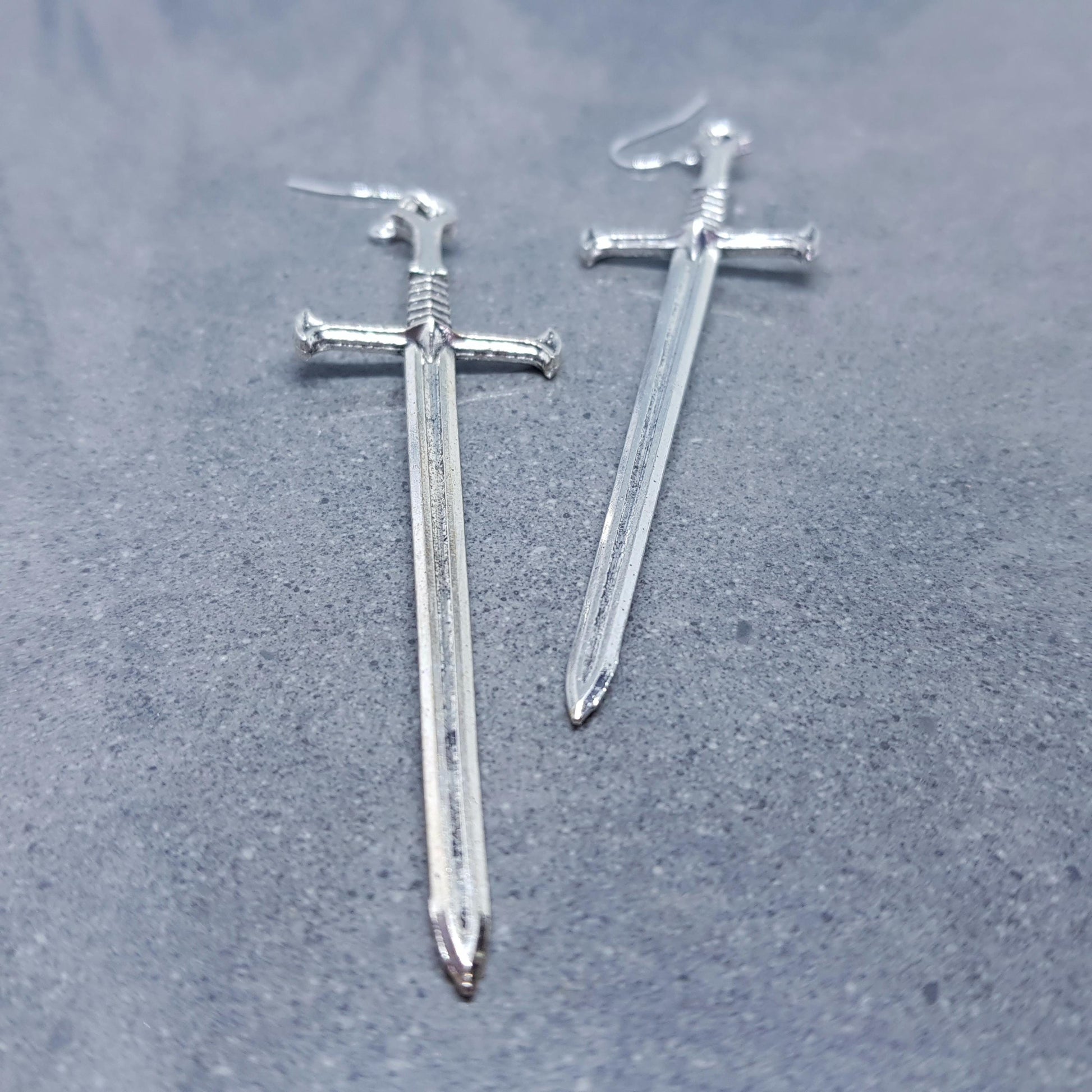 Dagger Earrings, Hypoallergenic Ear Wires, Long Sword Earrings, Gothic Jewellery, UK