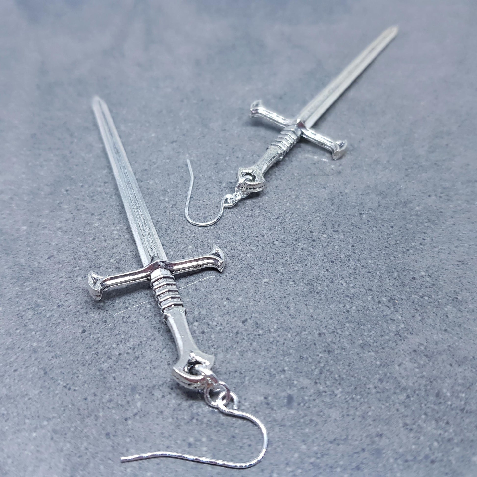 Dagger Earrings, Hypoallergenic Ear Wires, Long Sword Earrings, Gothic Jewellery, UK
