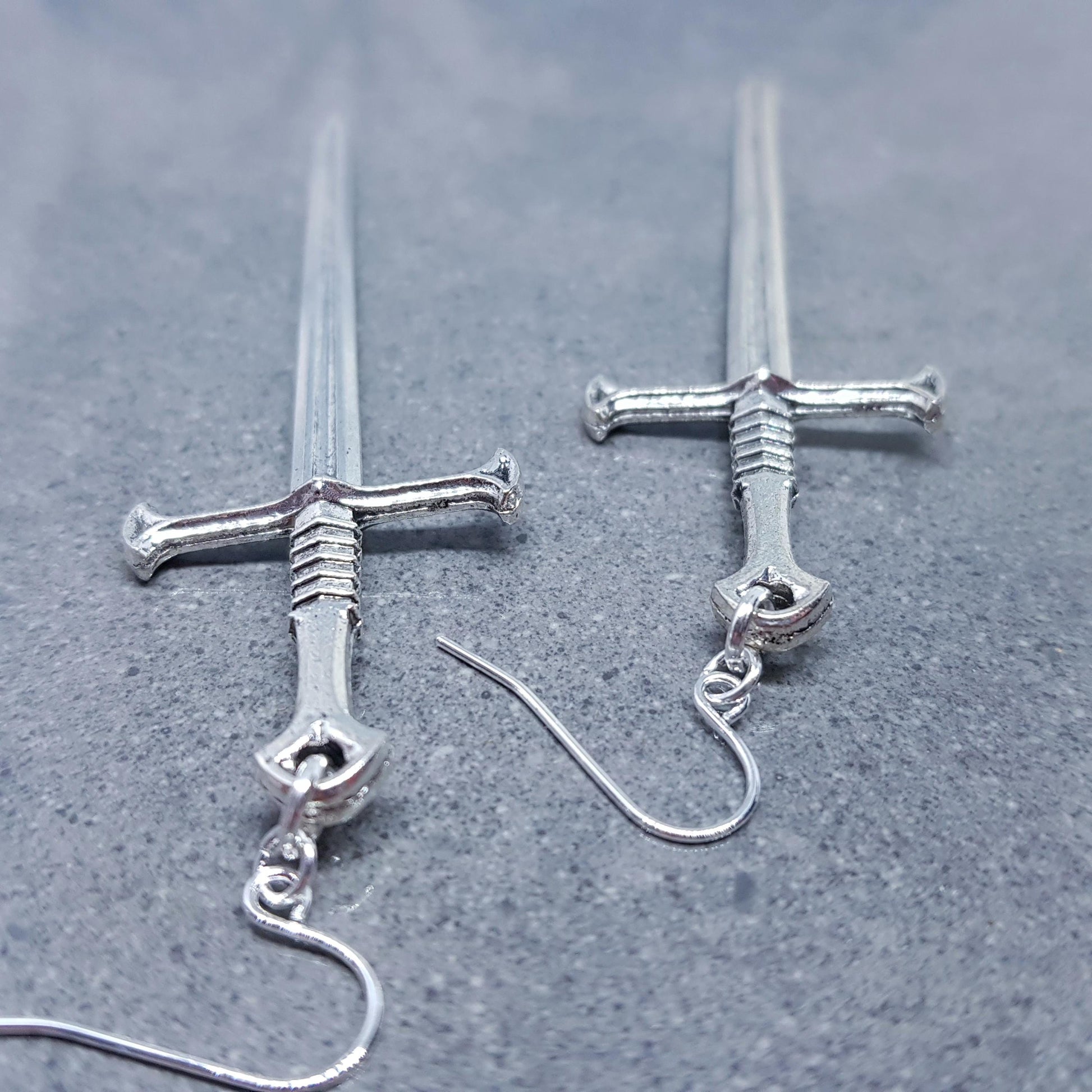 Dagger Earrings, Hypoallergenic Ear Wires, Long Sword Earrings, Gothic Jewellery, UK