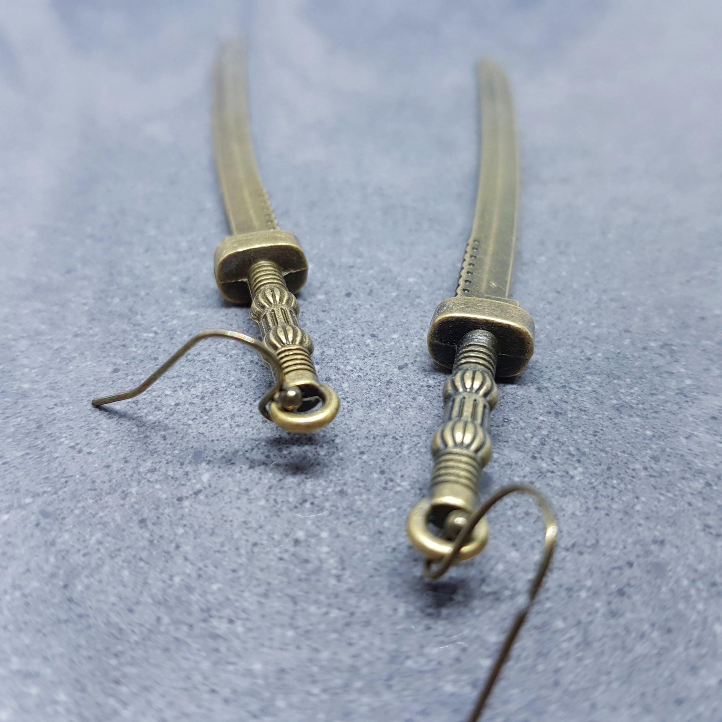 Bronze Sword Earrings, Hypoallergenic Ear Wires, Long Sword Earrings, Gothic Earrings, UK