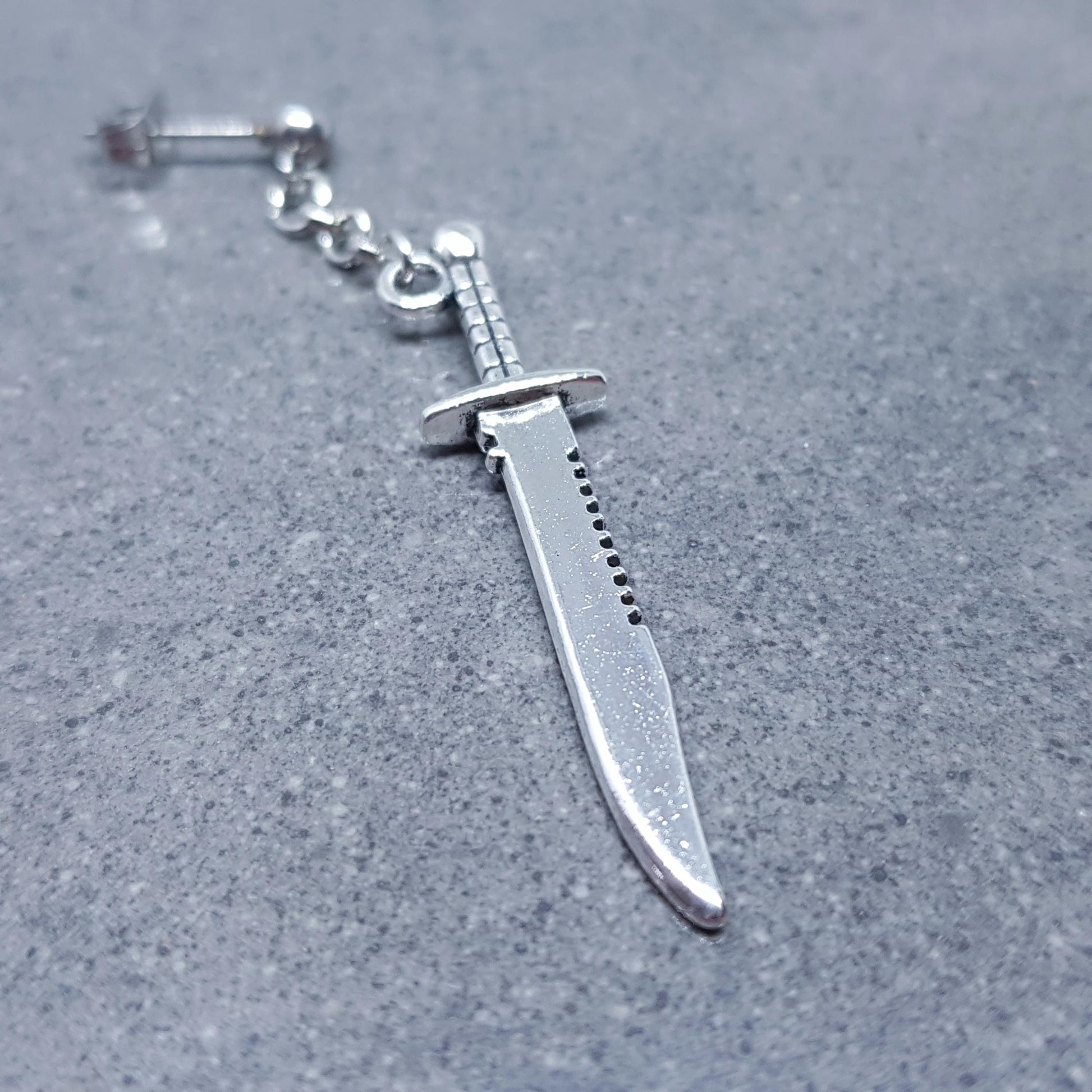 Dagger Earrings, Hypoallergenic Ear Wires, Surgical Steel Hypoallergenic Studs, Handmade Item, Gothic Jewellery, UK