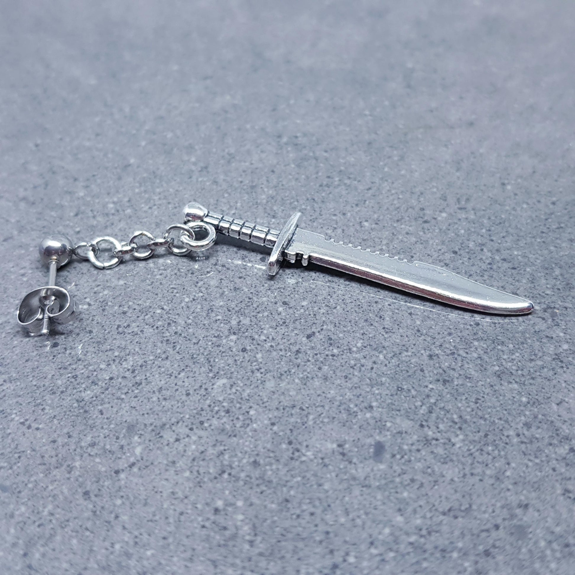 Dagger Earrings, Hypoallergenic Ear Wires, Surgical Steel Hypoallergenic Studs, Handmade Item, Gothic Jewellery, UK