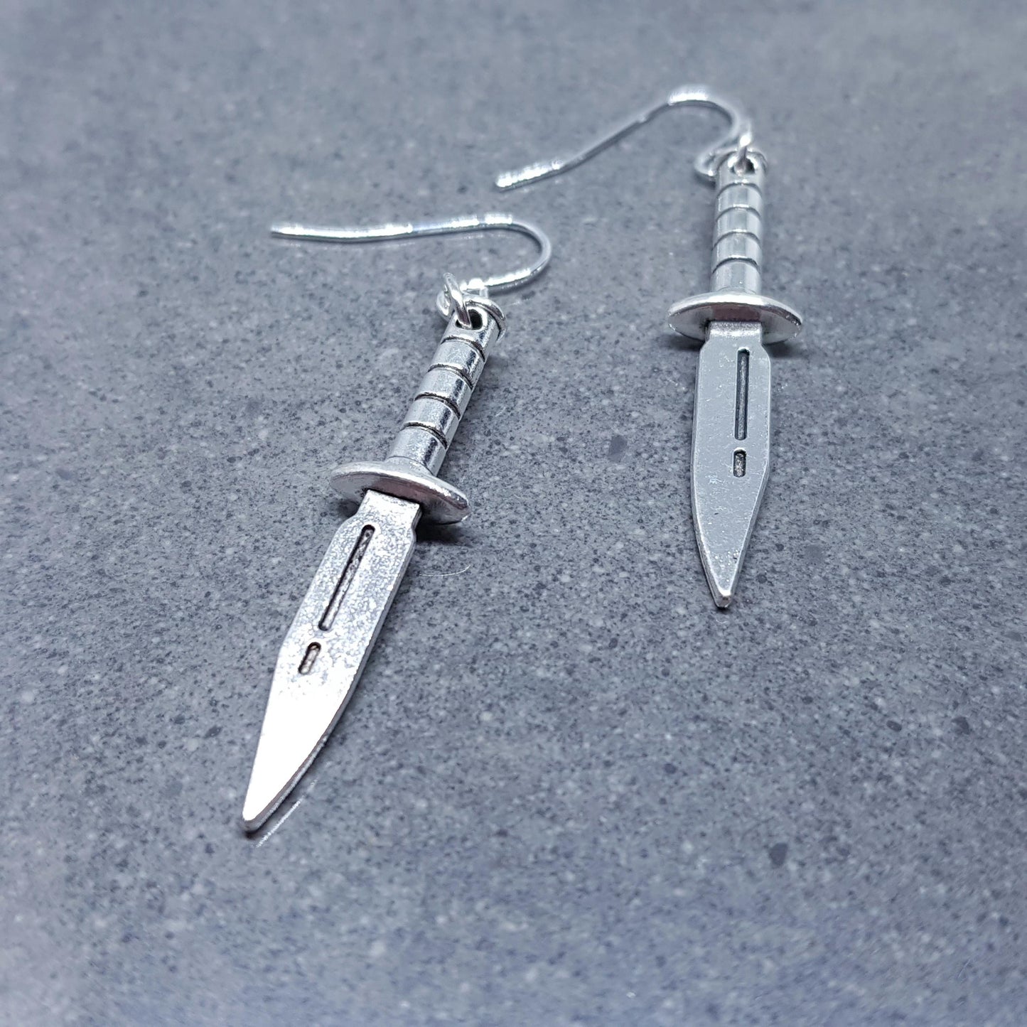 Dagger Earrings, Hypoallergenic Ear Wires with Choice Of Ear Wires, Silver Sword Earrings, Gothic Jewellery, UK
