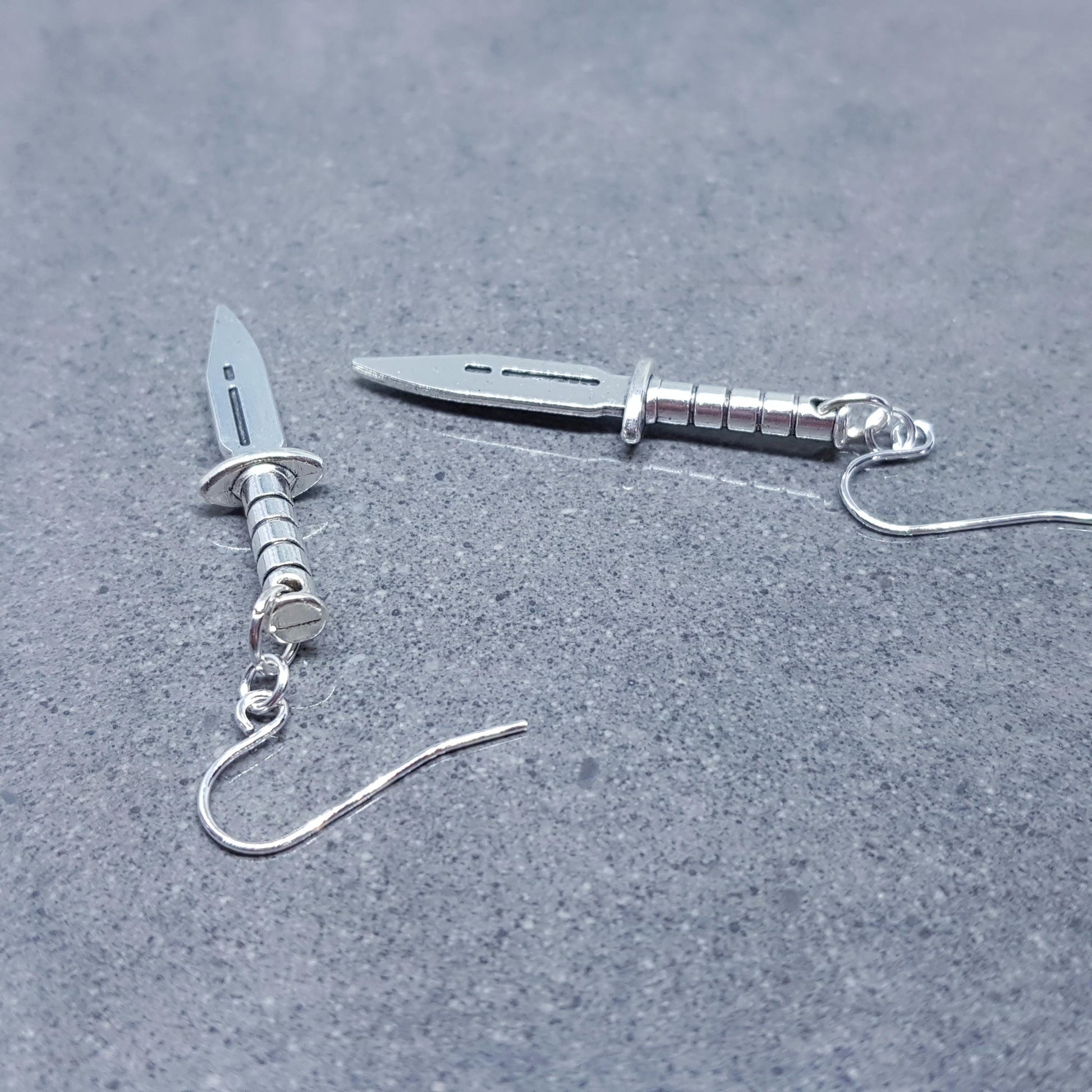 Dagger Earrings, Hypoallergenic Ear Wires with Choice Of Ear Wires, Silver Sword Earrings, Gothic Jewellery, UK