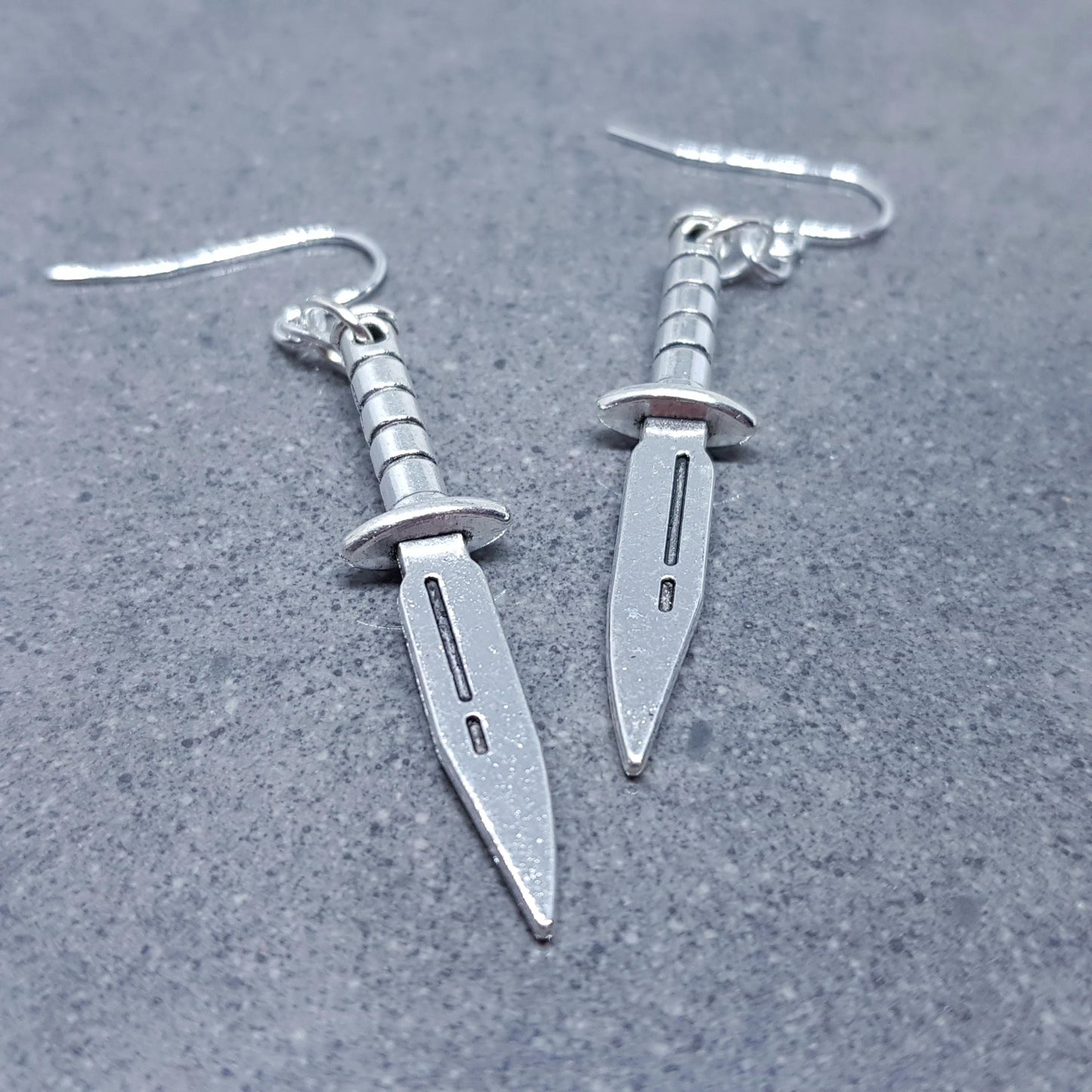 Dagger Earrings, Hypoallergenic Ear Wires with Choice Of Ear Wires, Silver Sword Earrings, Gothic Jewellery, UK