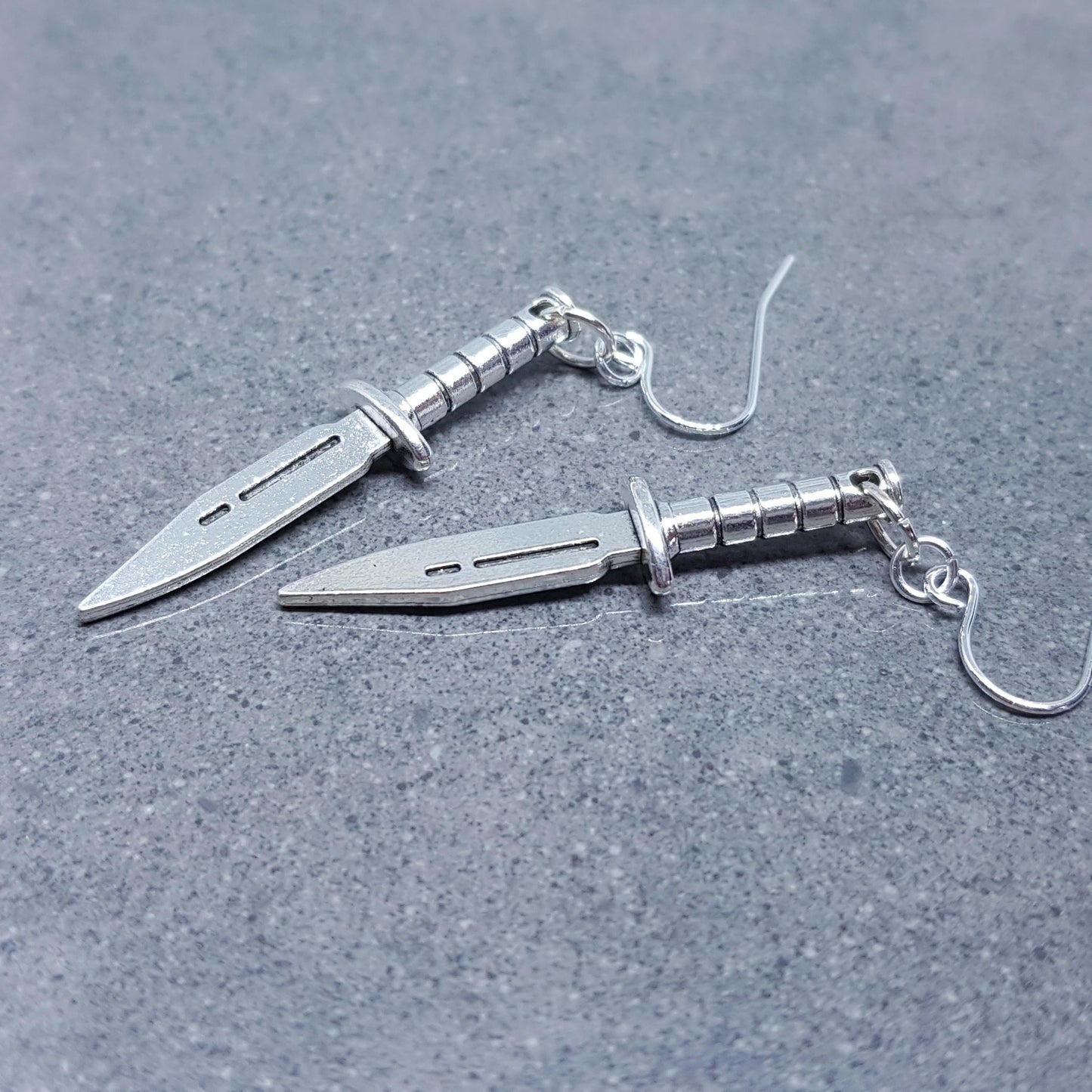 Dagger Earrings, Hypoallergenic Ear Wires with Choice Of Ear Wires, Silver Sword Earrings, Gothic Jewellery, UK