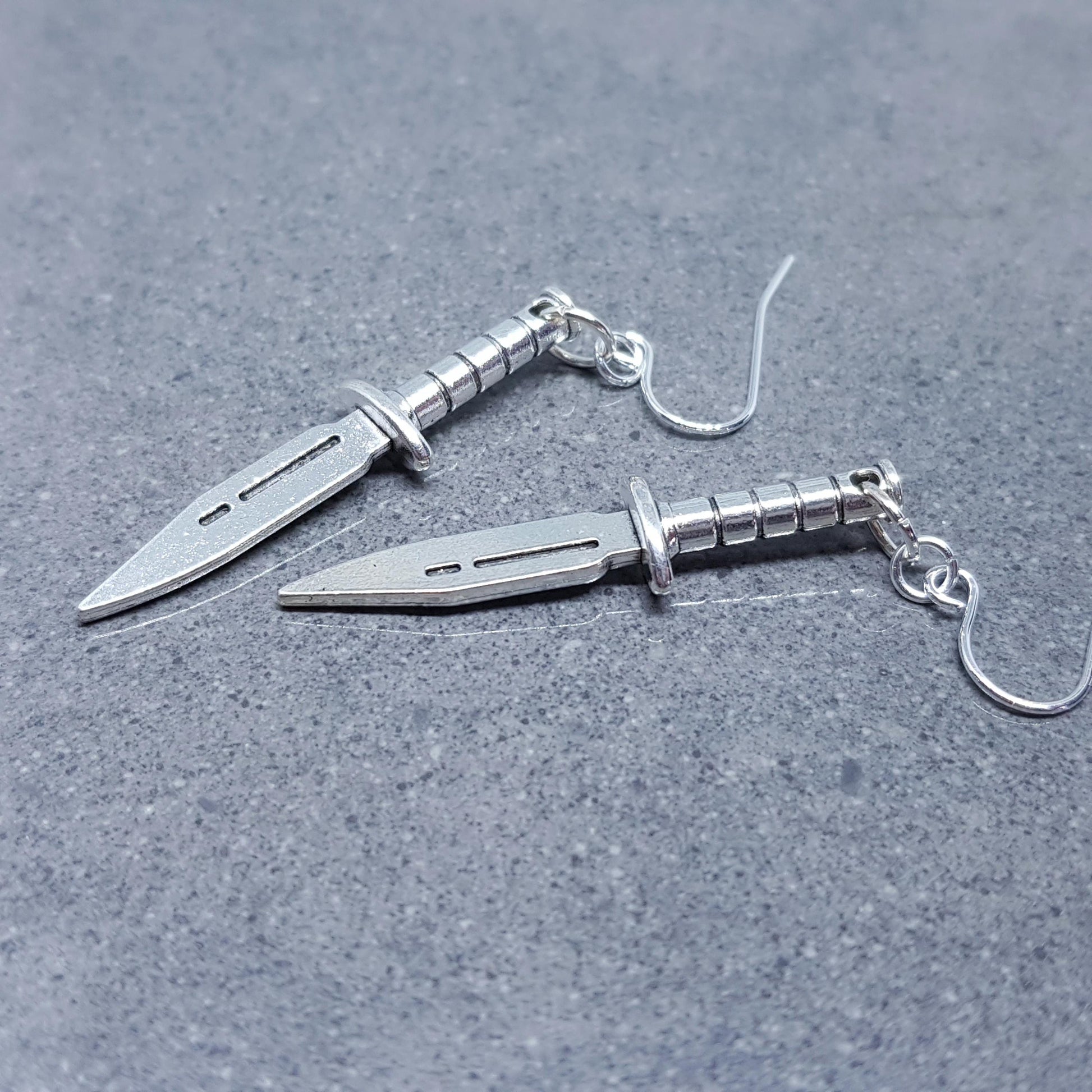 Dagger Earrings, Hypoallergenic Ear Wires with Choice Of Ear Wires, Silver Sword Earrings, Gothic Jewellery, UK