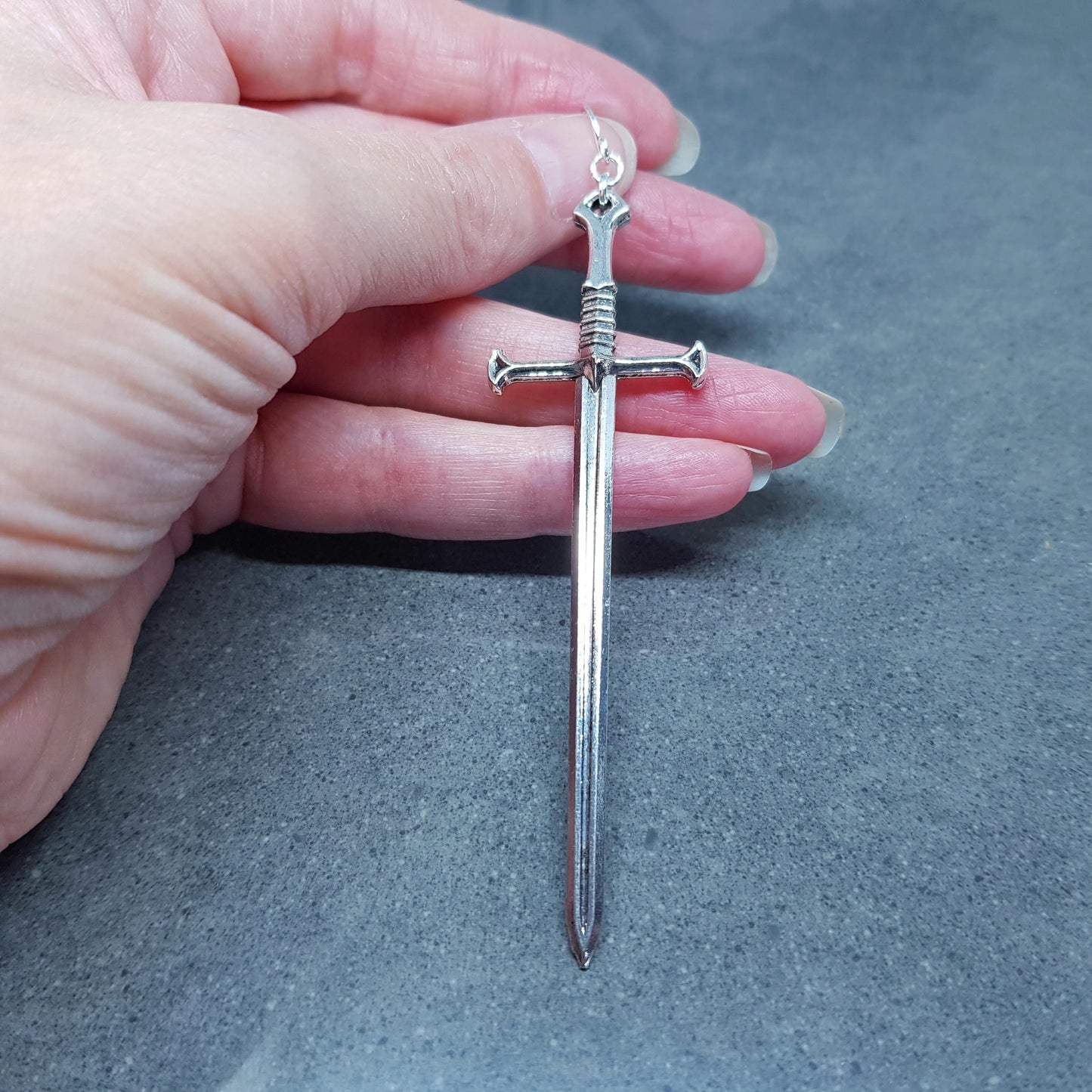 Dagger Earrings, Hypoallergenic Ear Wires, Long Sword Earrings, Gothic Jewellery, UK