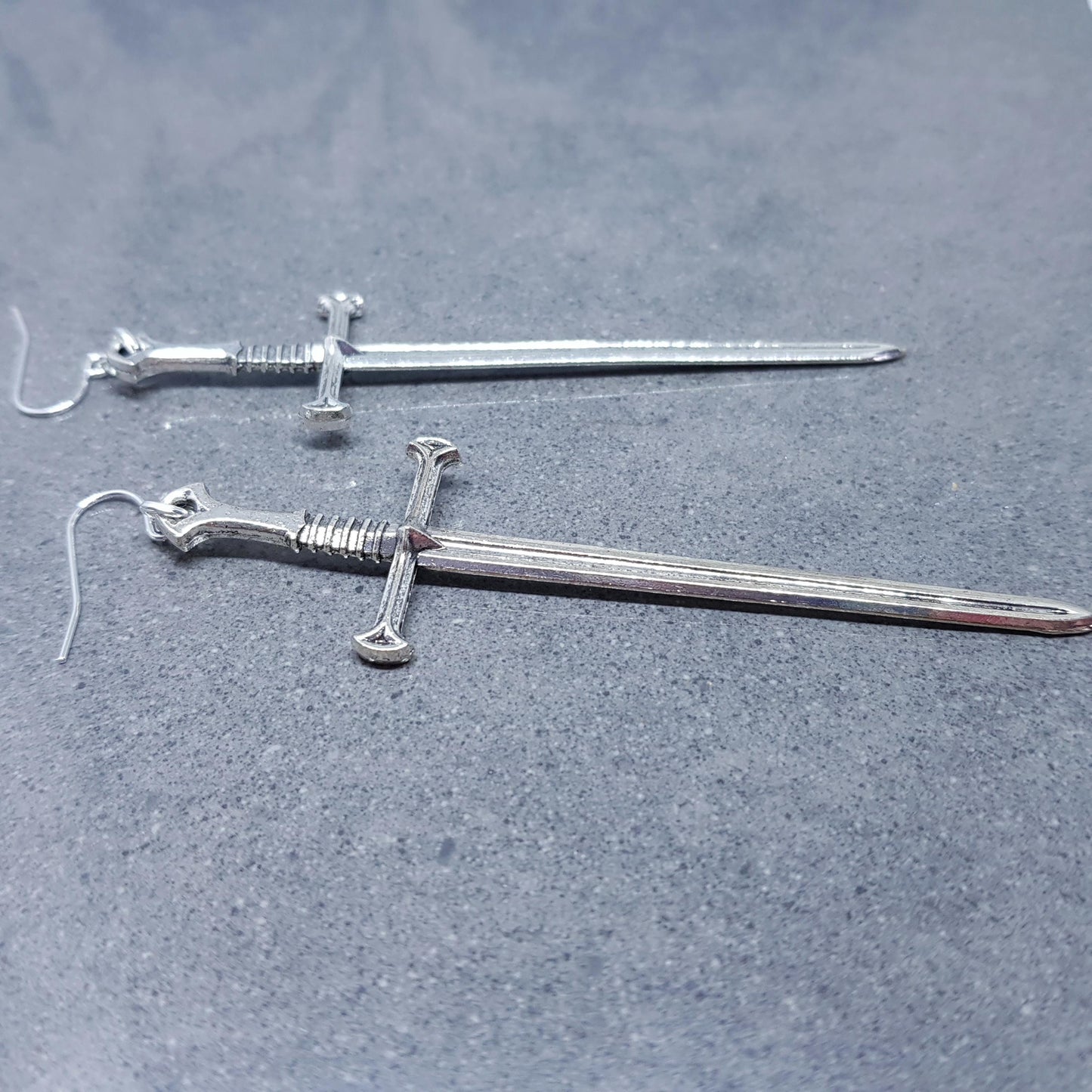 Dagger Earrings, Hypoallergenic Ear Wires, Long Sword Earrings, Gothic Jewellery, UK