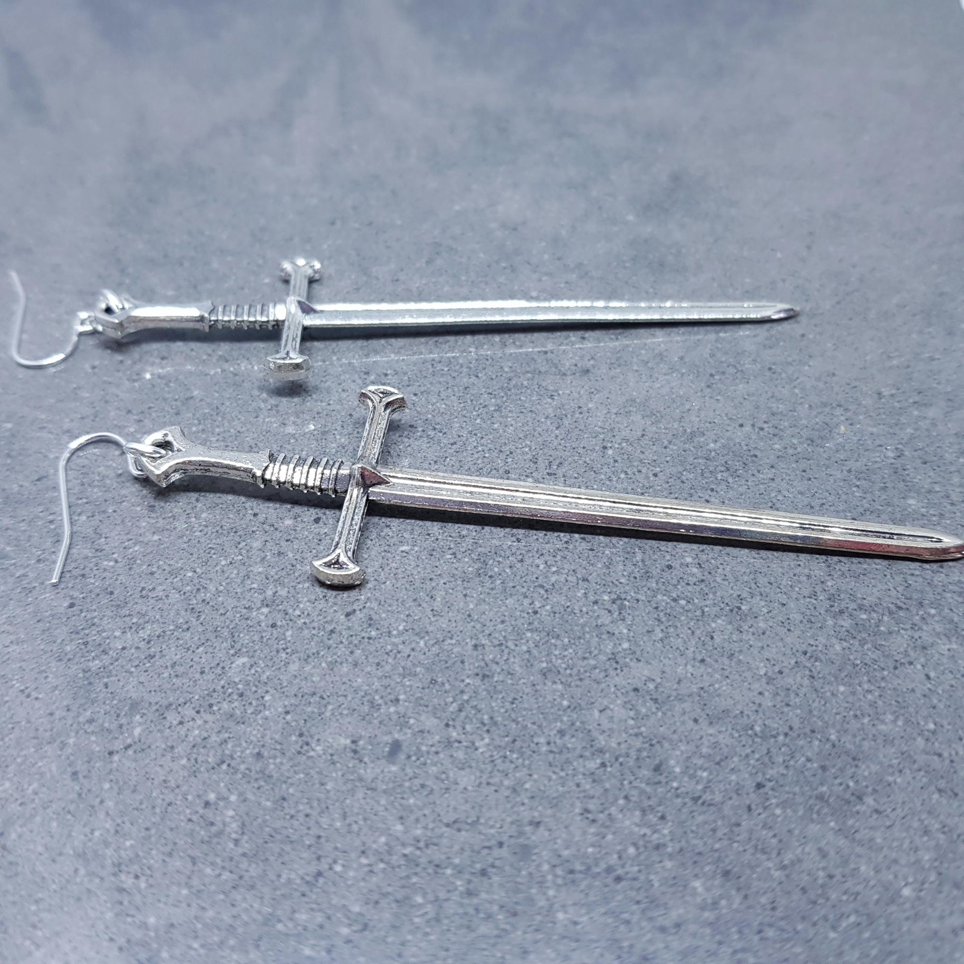 Dagger Earrings, Hypoallergenic Ear Wires, Long Sword Earrings, Gothic Jewellery, UK