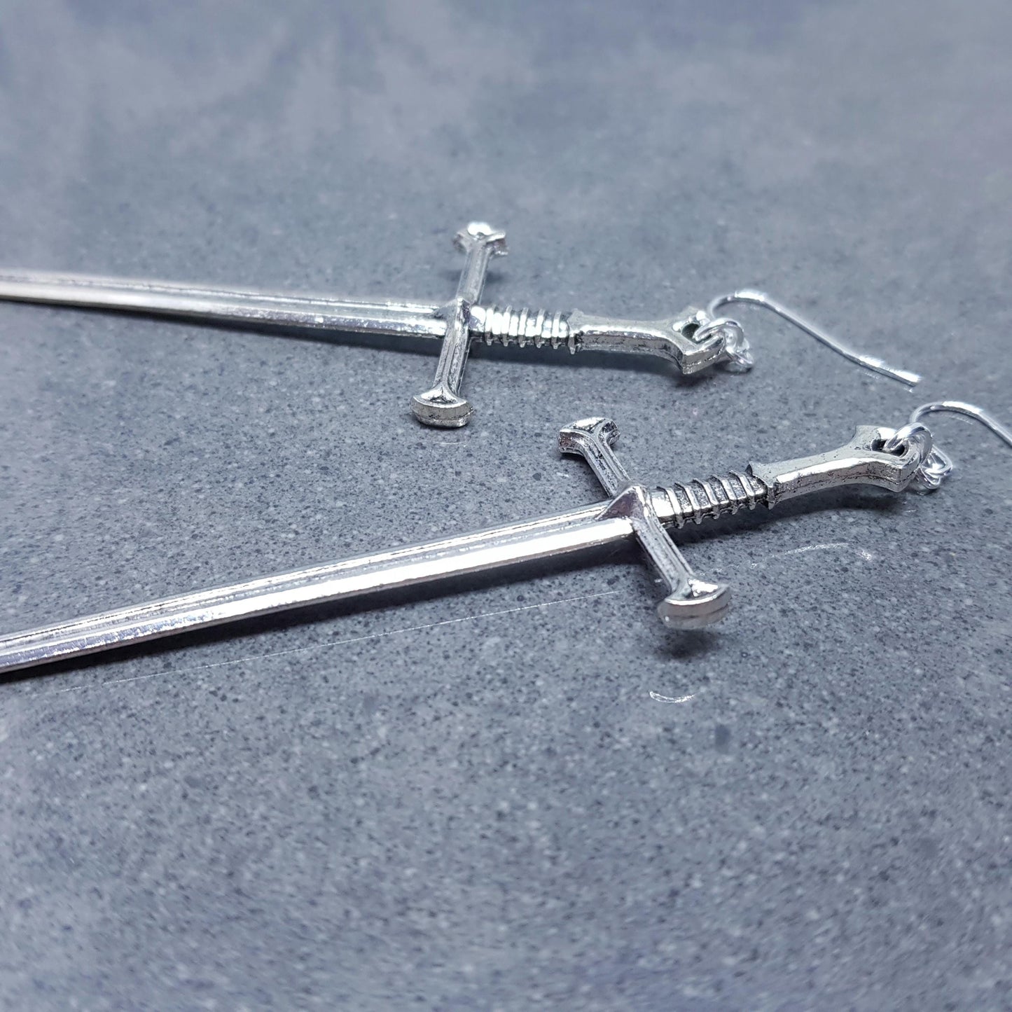 Dagger Earrings, Hypoallergenic Ear Wires, Long Sword Earrings, Gothic Jewellery, UK