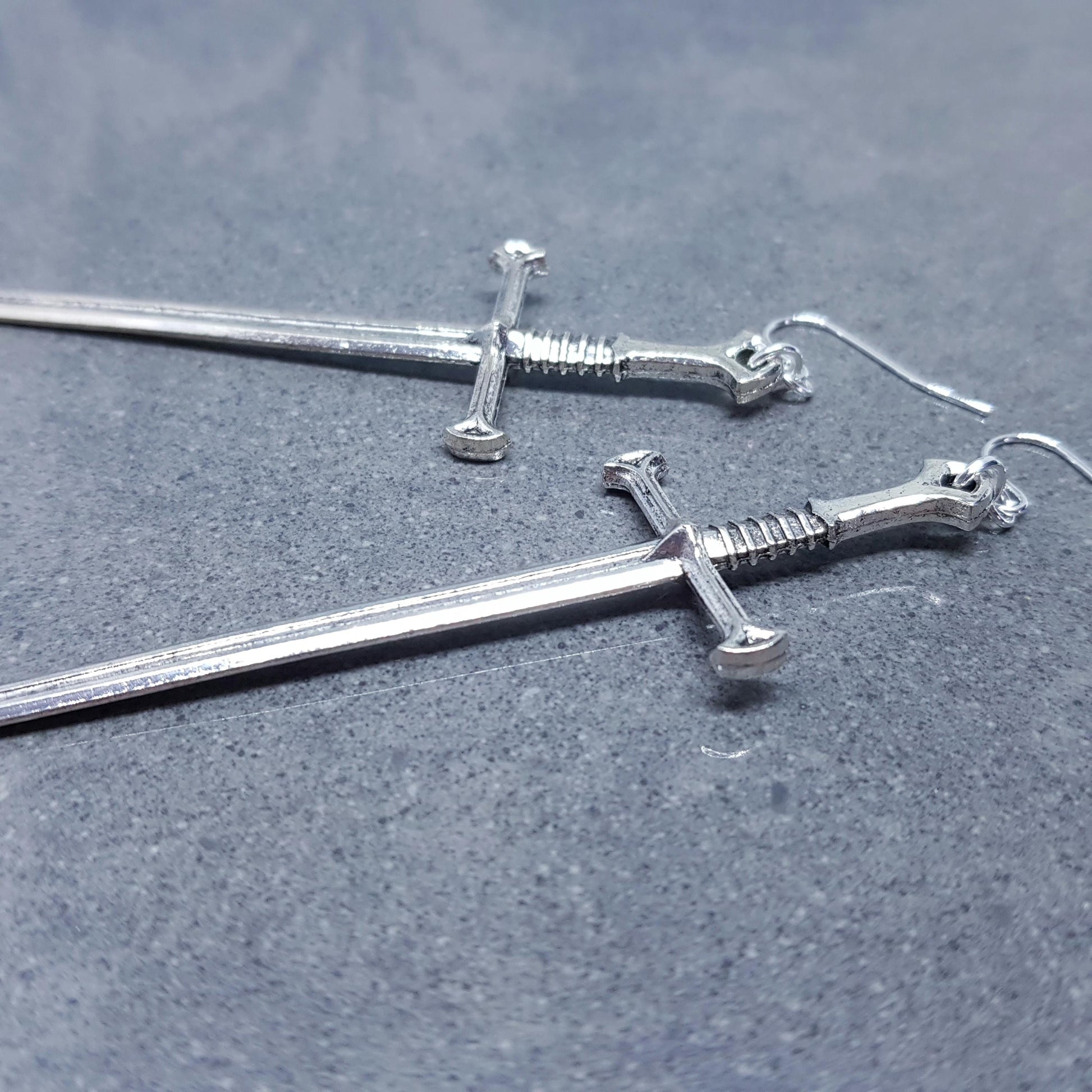 Dagger Earrings, Hypoallergenic Ear Wires, Long Sword Earrings, Gothic Jewellery, UK