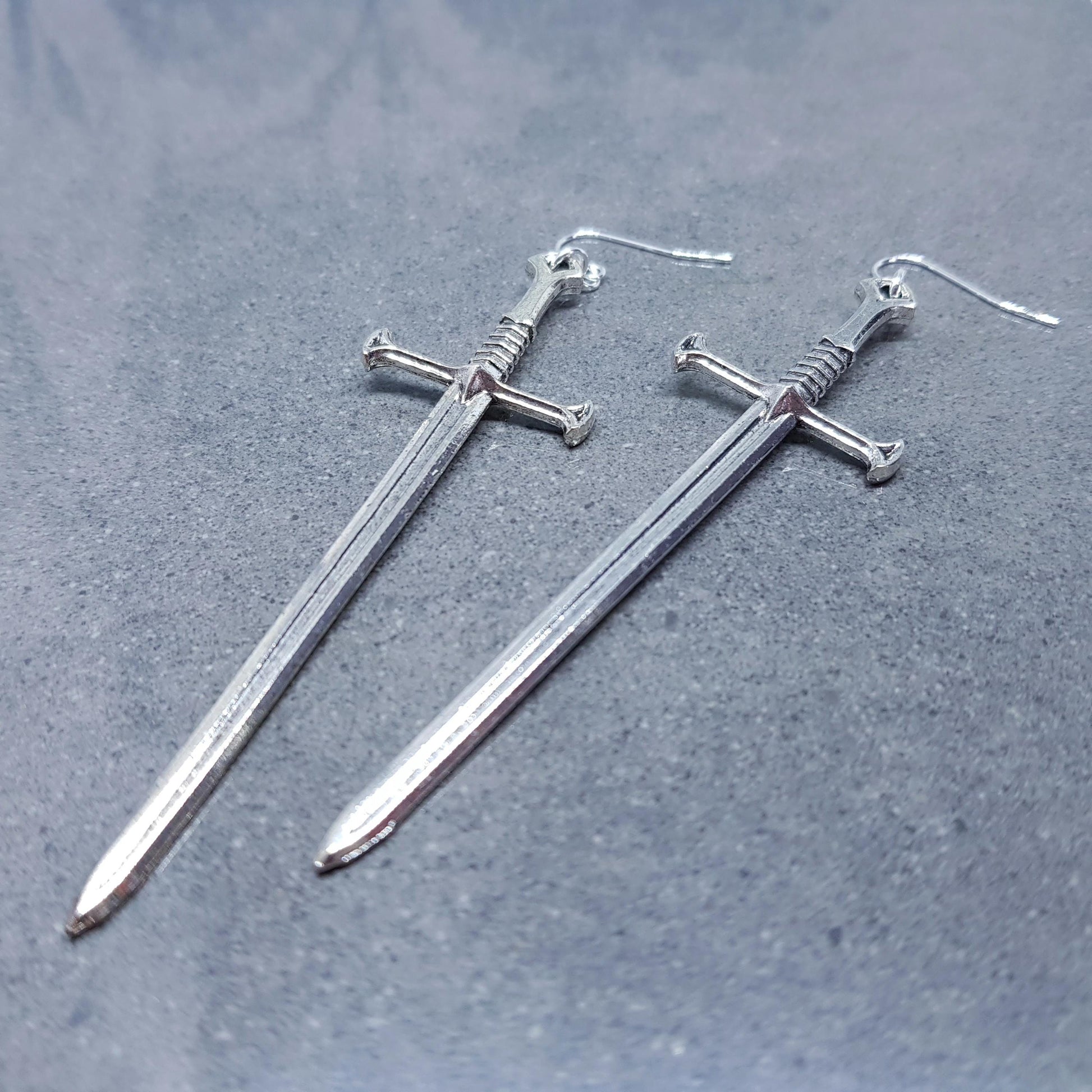 Dagger Earrings, Hypoallergenic Ear Wires, Long Sword Earrings, Gothic Jewellery, UK