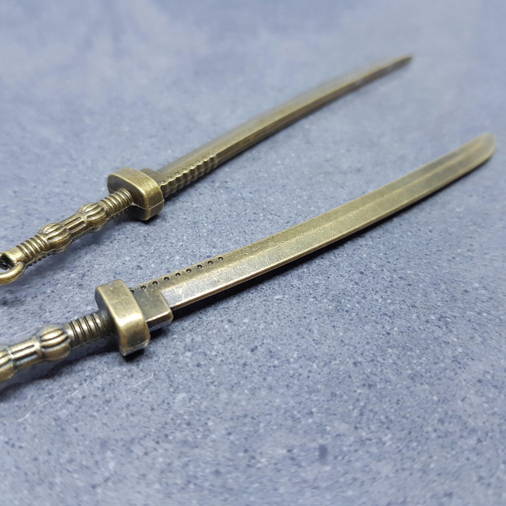 Bronze Sword Earrings, Hypoallergenic Ear Wires, Long Sword Earrings, Gothic Earrings, UK