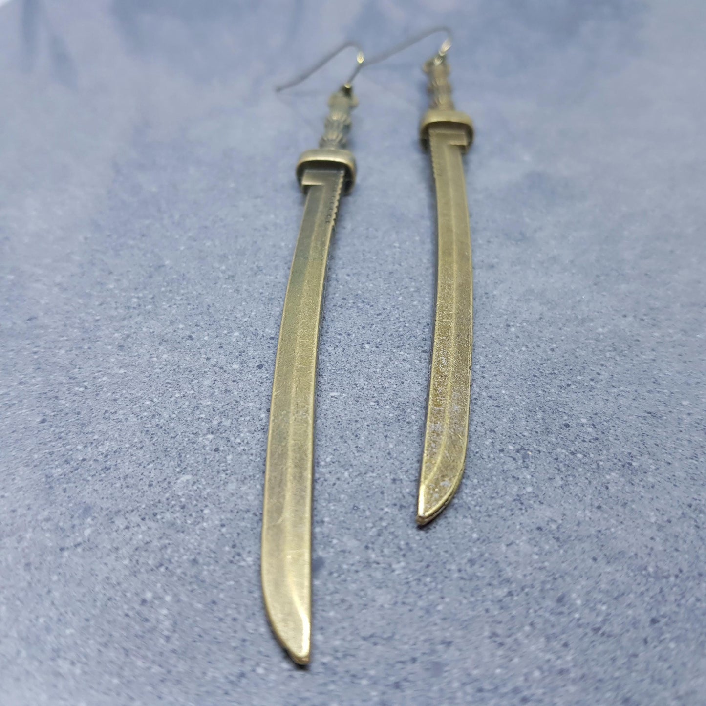 Bronze Sword Earrings, Hypoallergenic Ear Wires, Long Sword Earrings, Gothic Earrings, UK