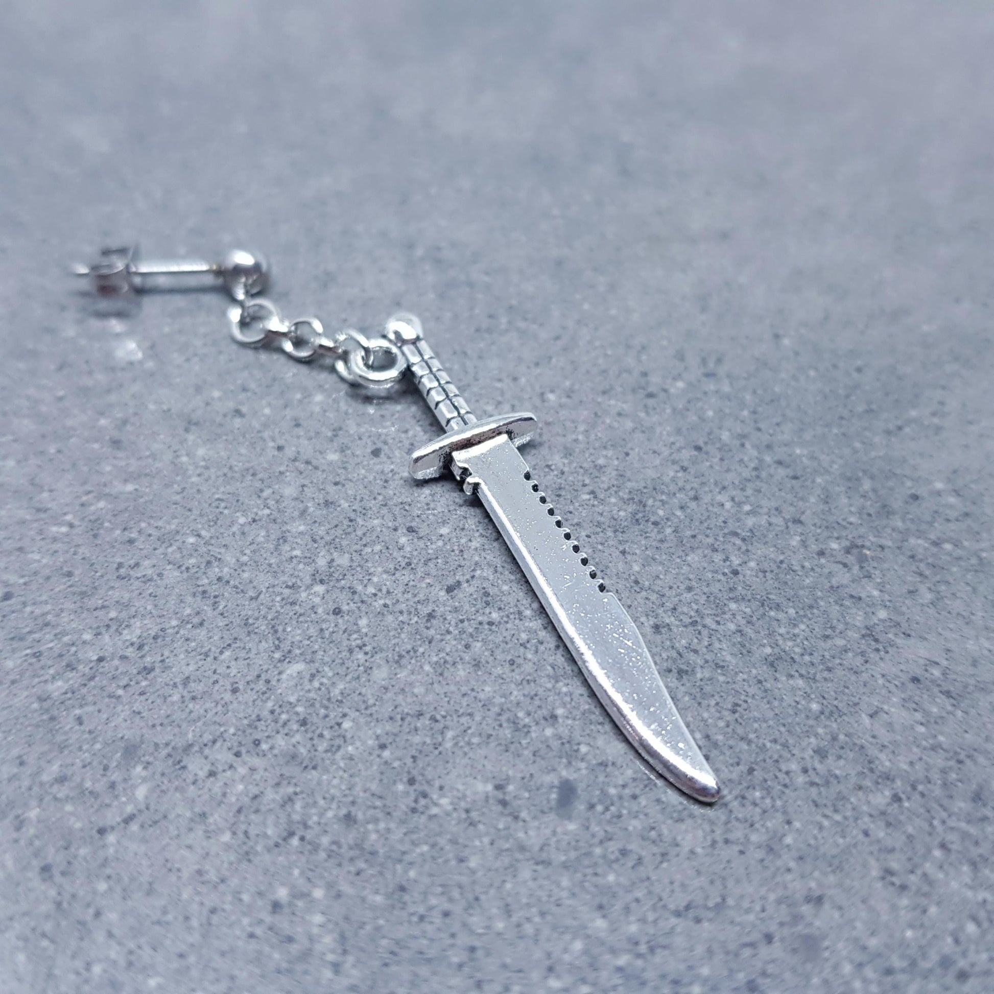 Dagger Earrings, Hypoallergenic Ear Wires, Surgical Steel Hypoallergenic Studs, Handmade Item, Gothic Jewellery, UK