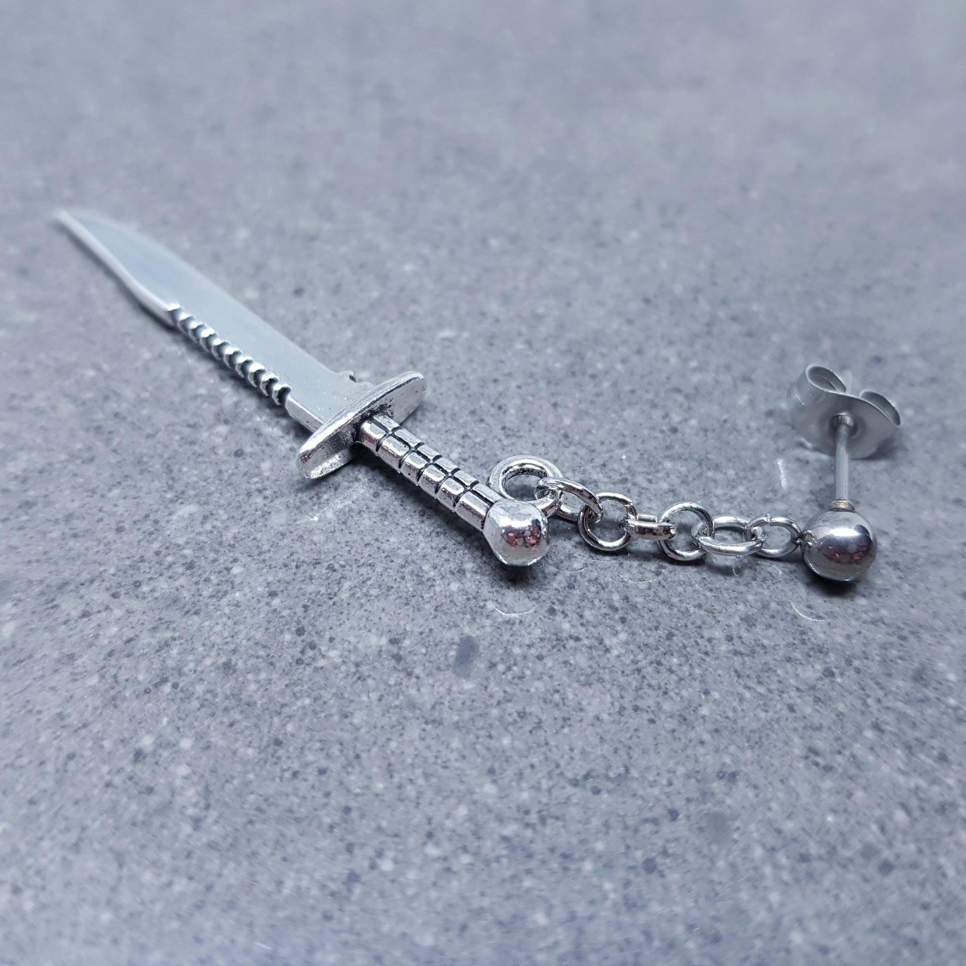 Dagger Earrings, Hypoallergenic Ear Wires, Surgical Steel Hypoallergenic Studs, Handmade Item, Gothic Jewellery, UK