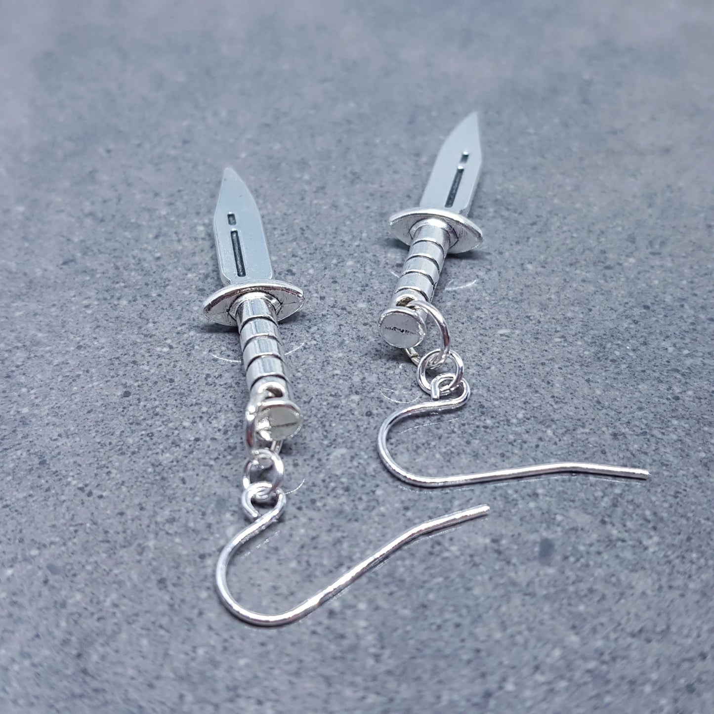 Dagger Earrings, Hypoallergenic Ear Wires with Choice Of Ear Wires, Silver Sword Earrings, Gothic Jewellery, UK