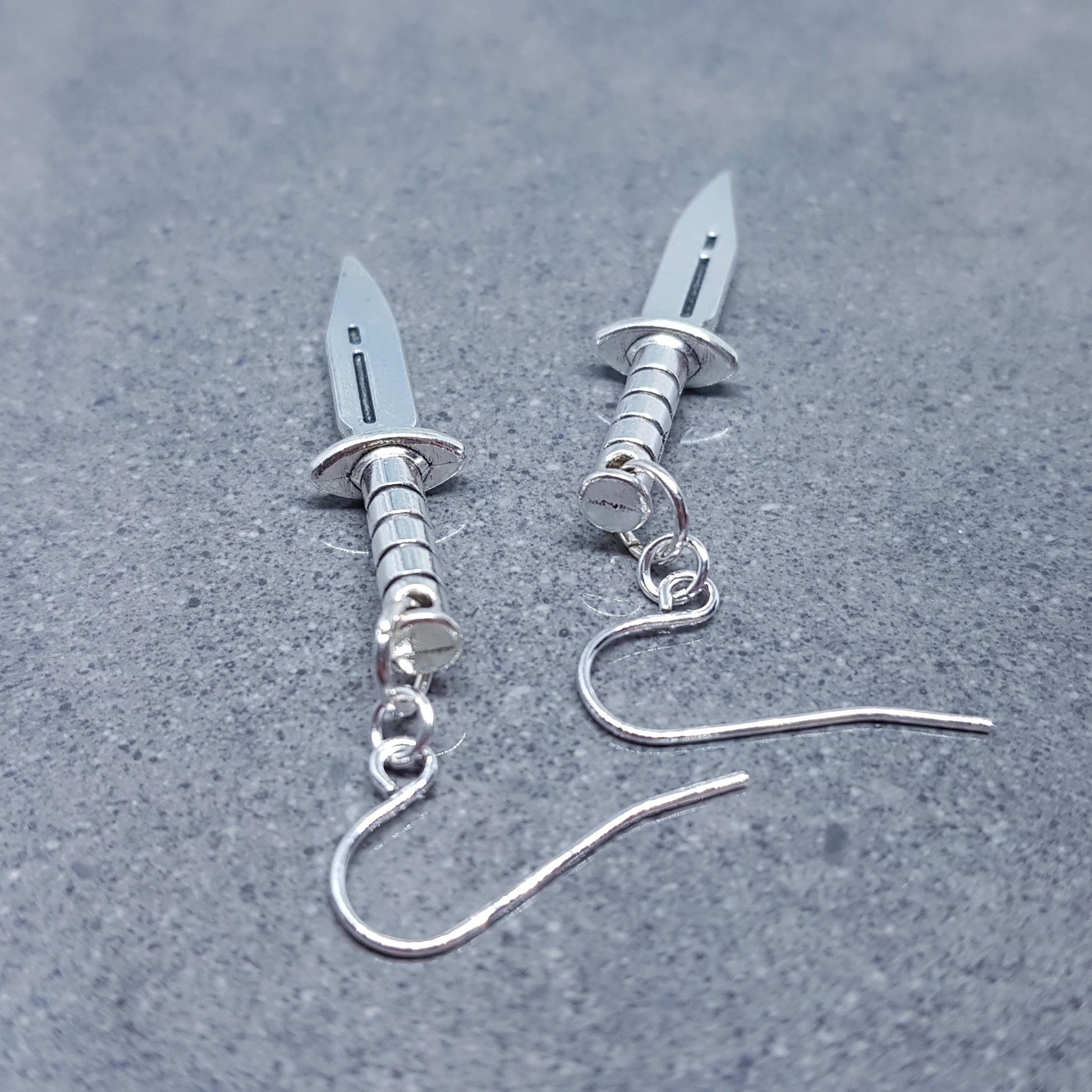 Dagger Earrings, Hypoallergenic Ear Wires with Choice Of Ear Wires, Silver Sword Earrings, Gothic Jewellery, UK