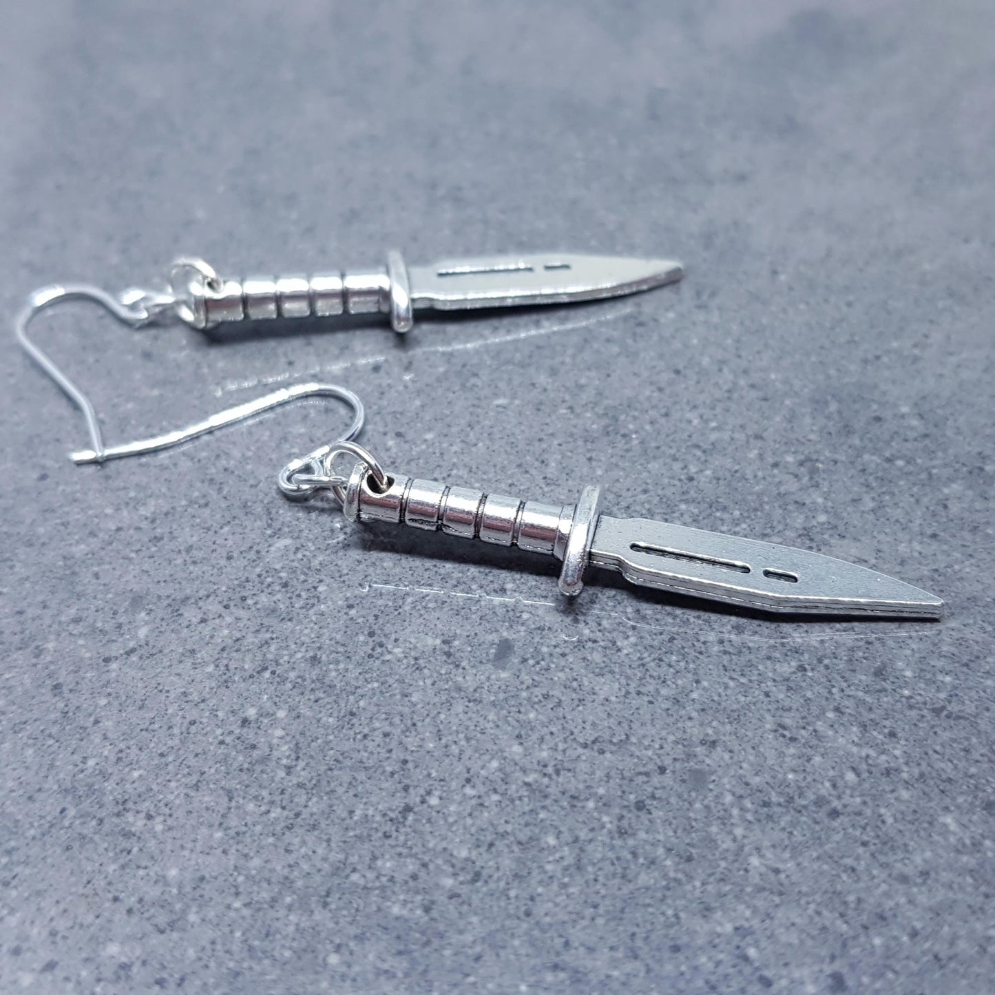 Dagger Earrings, Hypoallergenic Ear Wires with Choice Of Ear Wires, Silver Sword Earrings, Gothic Jewellery, UK