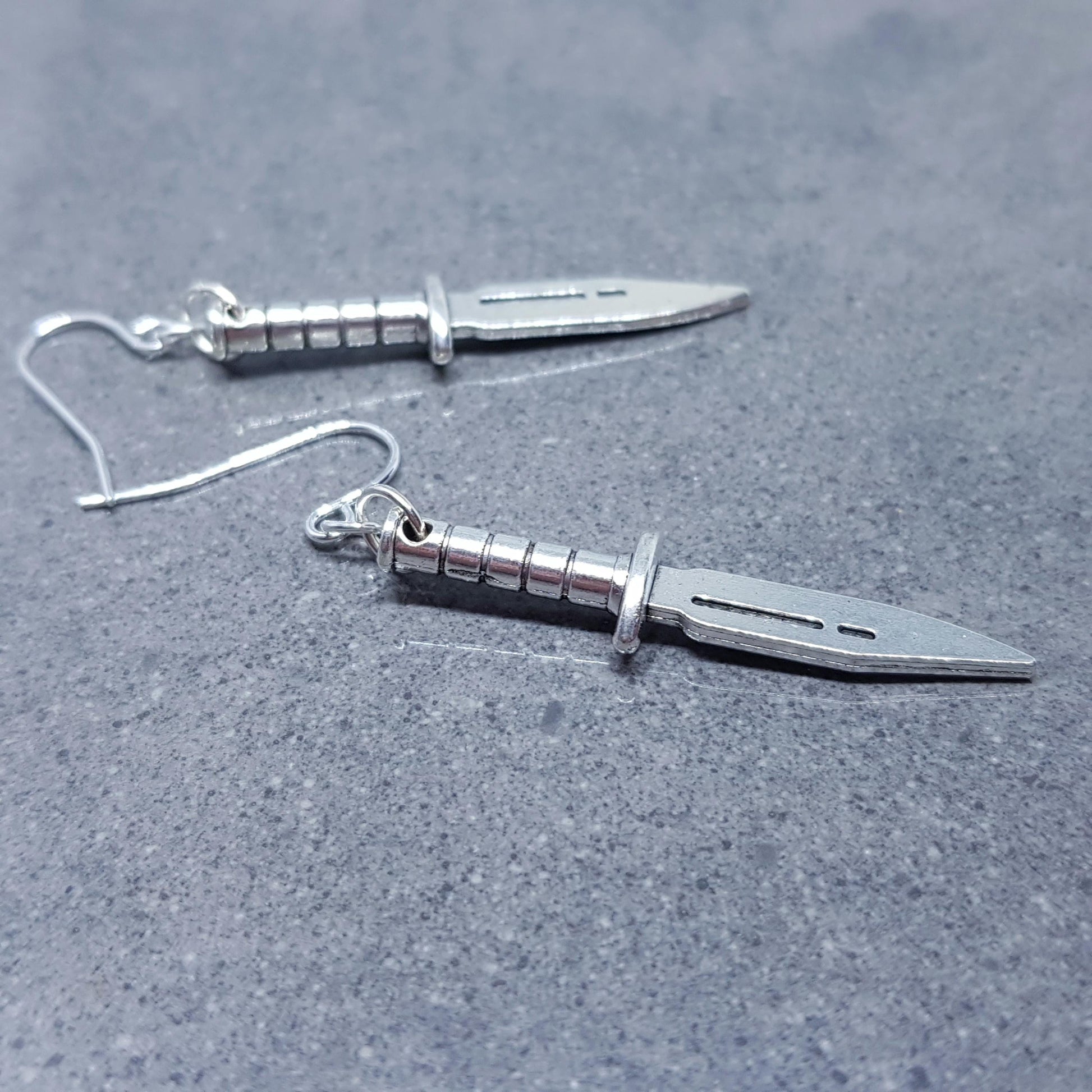 Dagger Earrings, Hypoallergenic Ear Wires with Choice Of Ear Wires, Silver Sword Earrings, Gothic Jewellery, UK