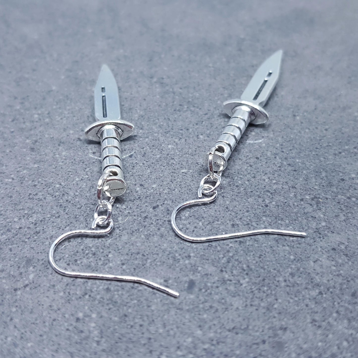 Dagger Earrings, Hypoallergenic Ear Wires with Choice Of Ear Wires, Silver Sword Earrings, Gothic Jewellery, UK