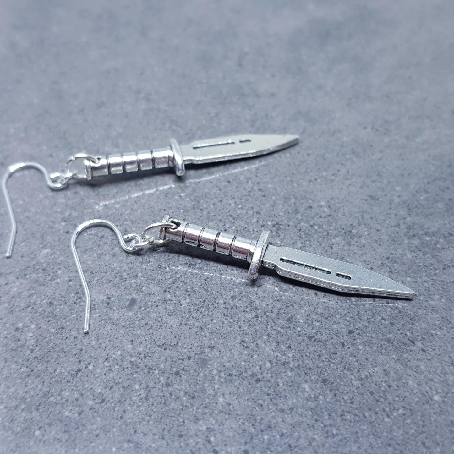 Dagger Earrings, Hypoallergenic Ear Wires with Choice Of Ear Wires, Silver Sword Earrings, Gothic Jewellery, UK