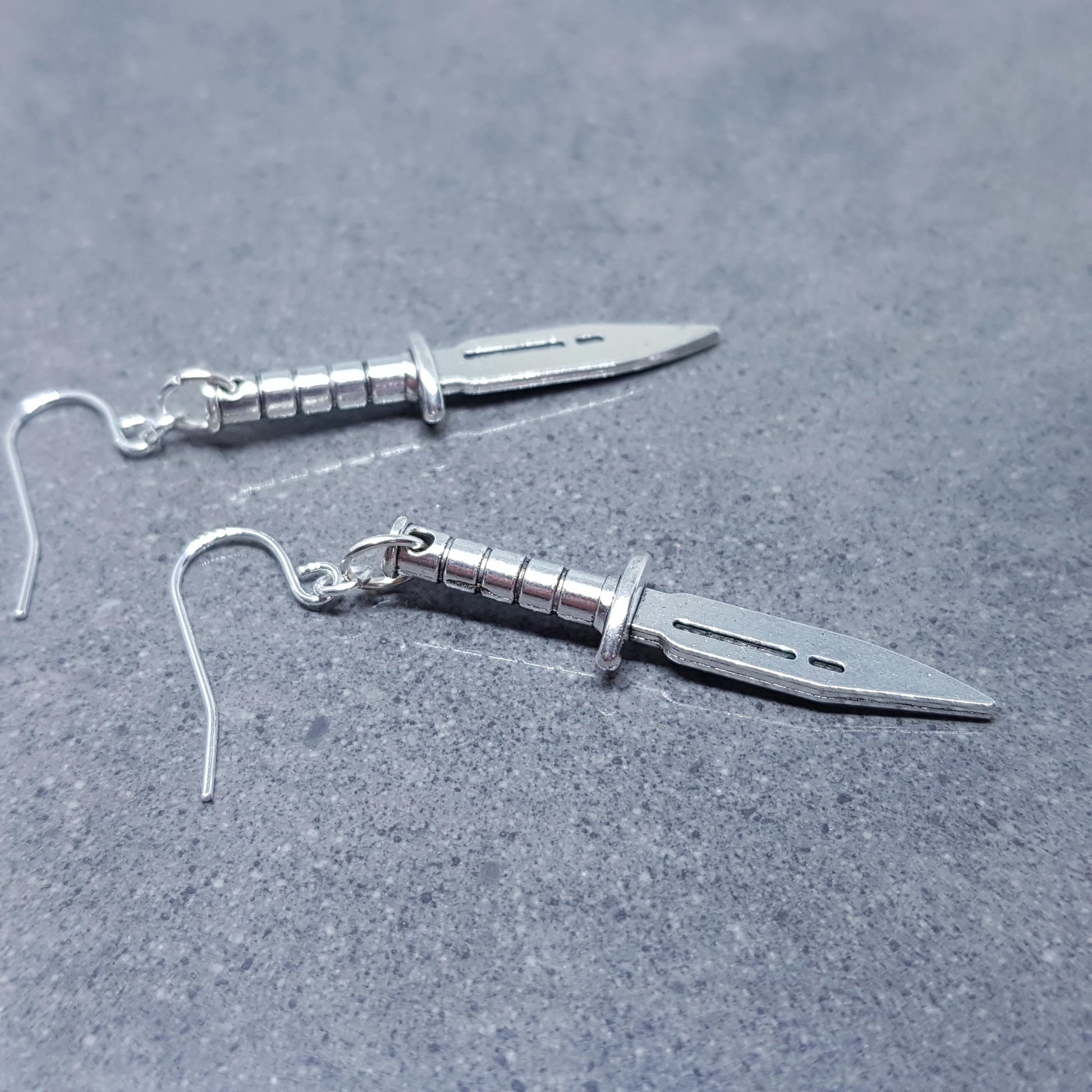 Dagger Earrings, Hypoallergenic Ear Wires with Choice Of Ear Wires, Silver Sword Earrings, Gothic Jewellery, UK