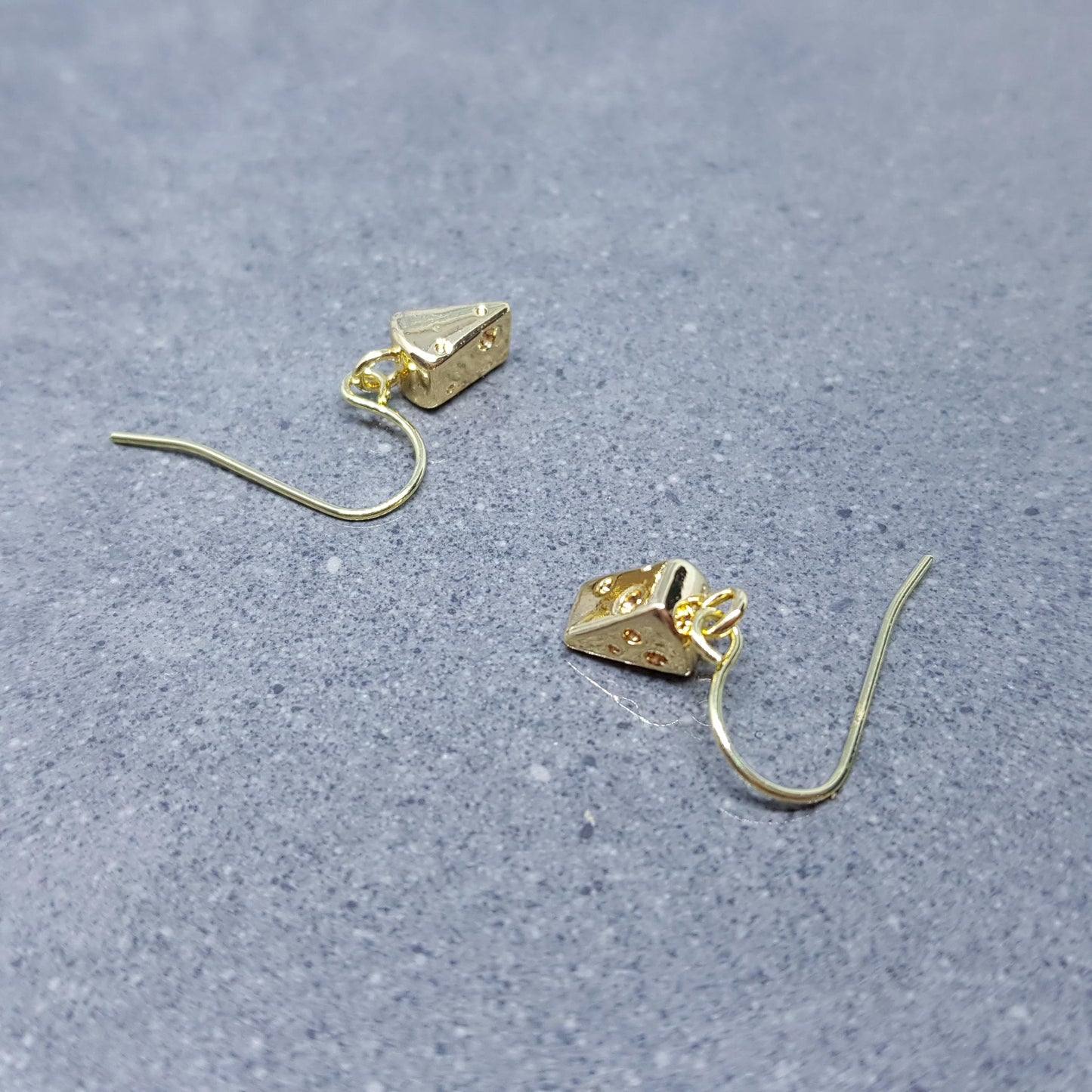 Cheese Earrings, Choice of Ear Wires, Gold Plated Jewelry, Celebration Earrings, Foodie Gift Ideas