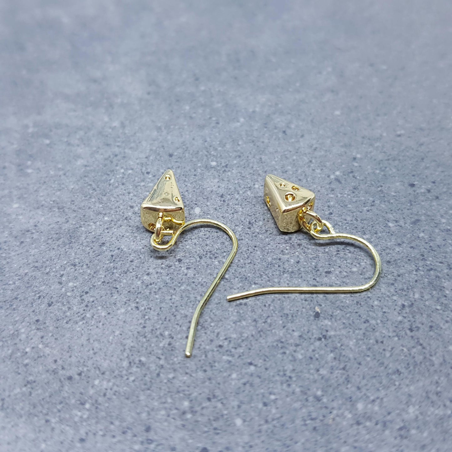 Cheese Earrings, Choice of Ear Wires, Gold Plated Jewelry, Celebration Earrings, Foodie Gift Ideas