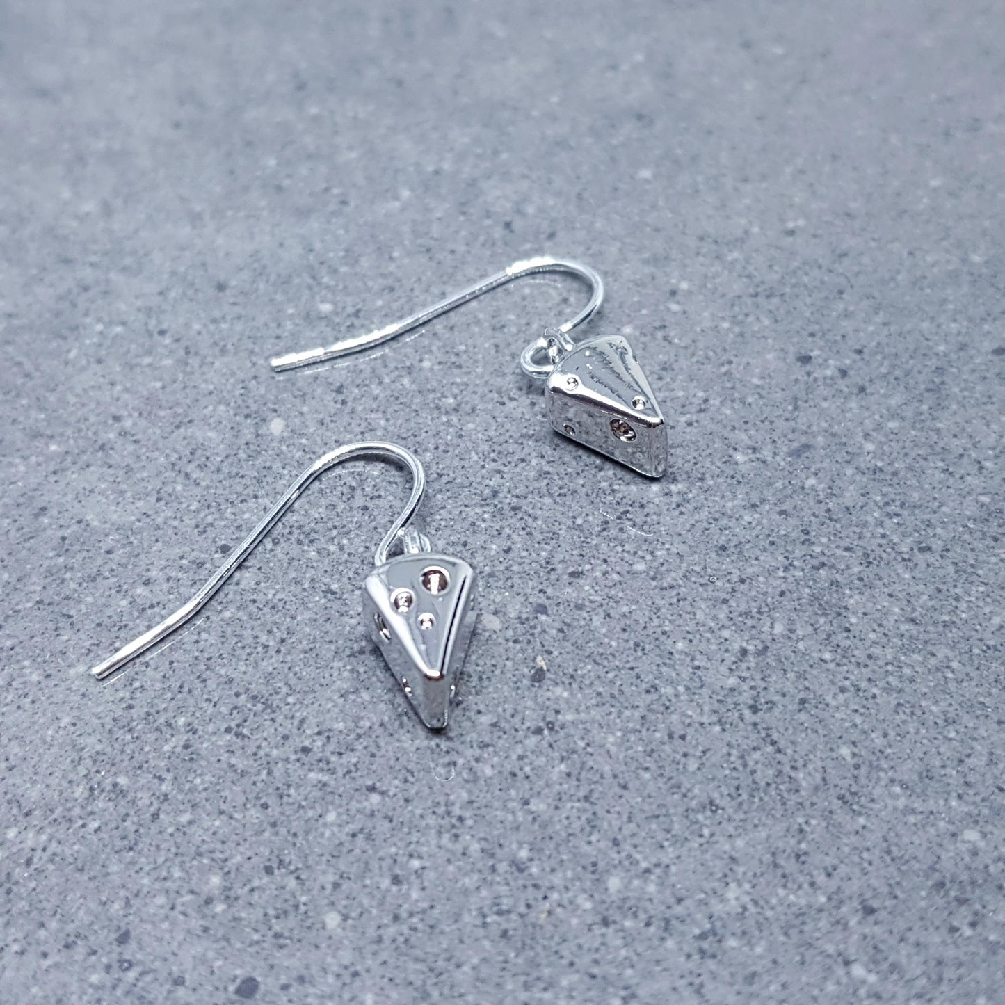 Cheese Earrings, Choice of Ear Wires, Silver Cheese Earrings, Brass Cheese Jewellery, Gift Ideas