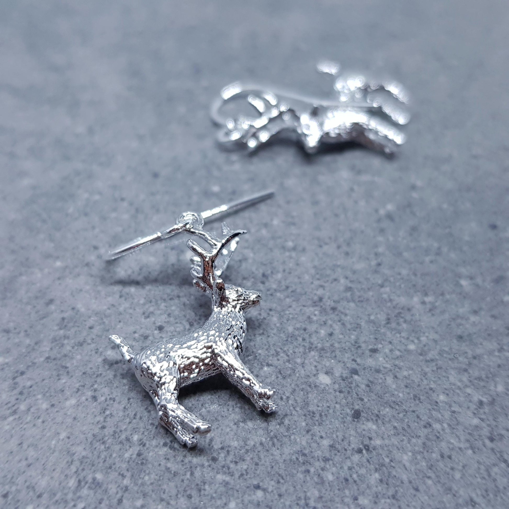 Reindeer Earrings, Hypoallergenic Ear Wires, Silver Reindeer Earrings, Christmas Earrings, Festive Earrings