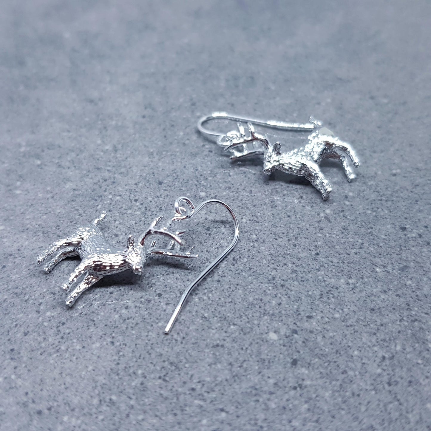 Reindeer Earrings, Hypoallergenic Ear Wires, Silver Reindeer Earrings, Christmas Earrings, Festive Earrings