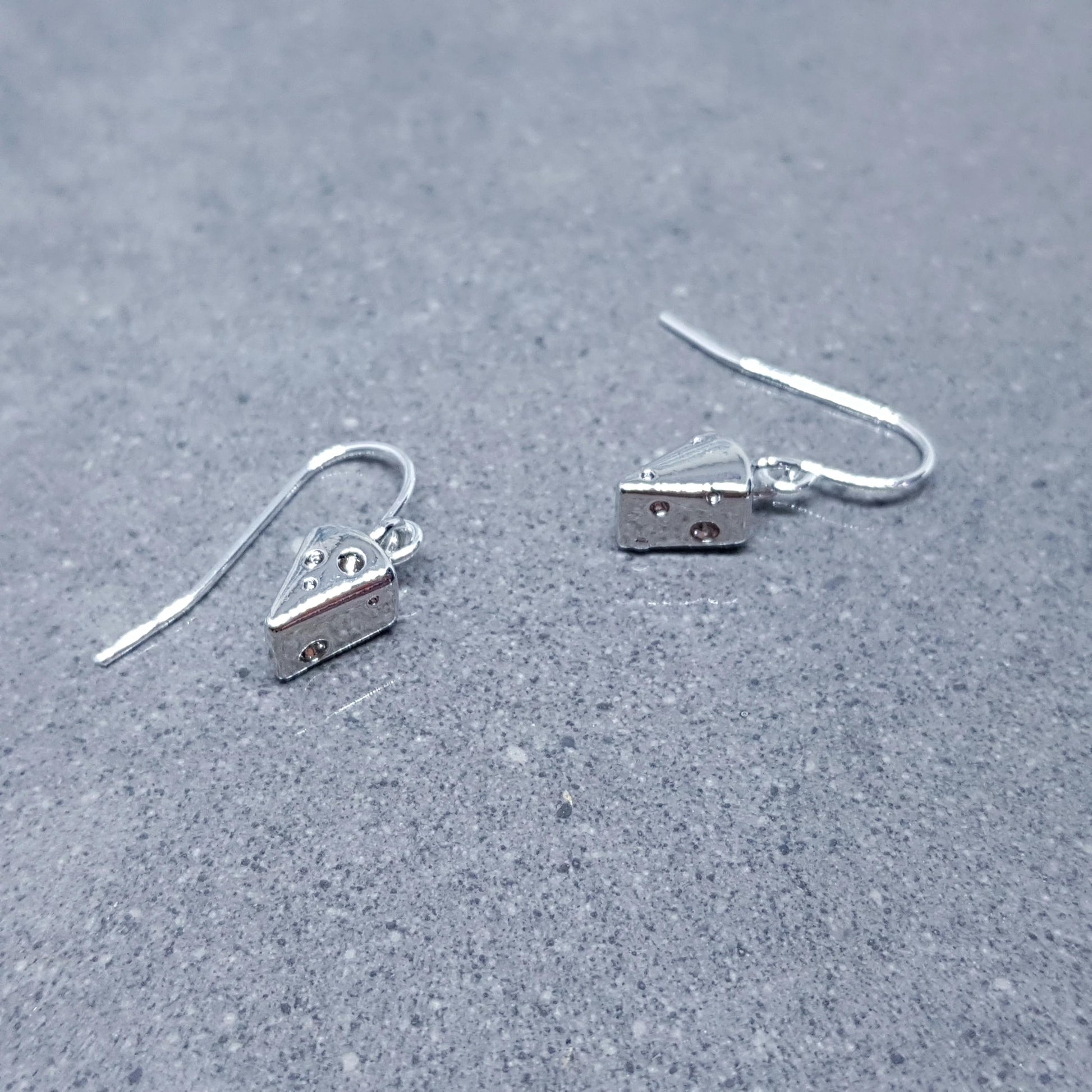 Cheese Earrings, Choice of Ear Wires, Silver Cheese Earrings, Brass Cheese Jewellery, Gift Ideas