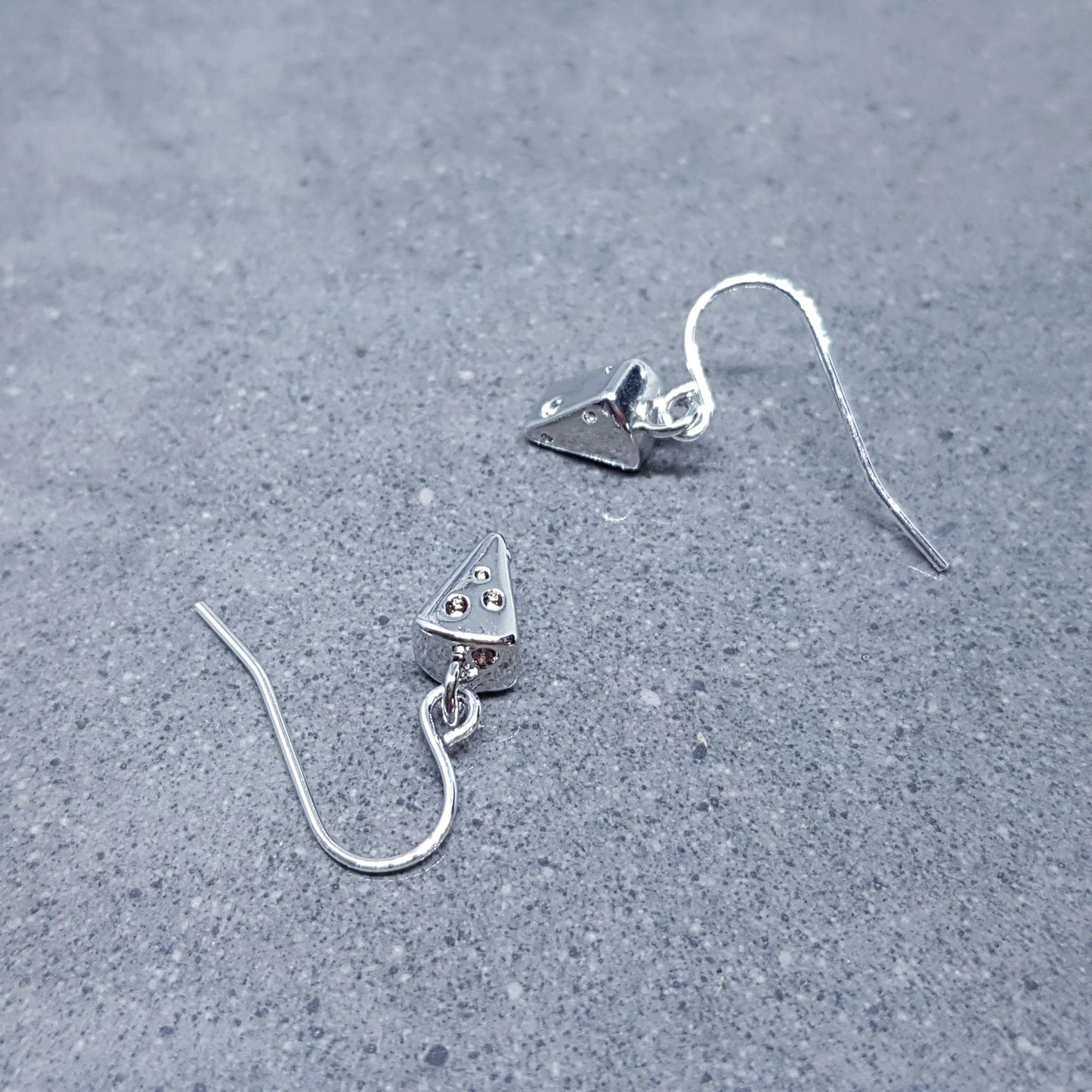 Cheese Earrings, Choice of Ear Wires, Silver Cheese Earrings, Brass Cheese Jewellery, Gift Ideas