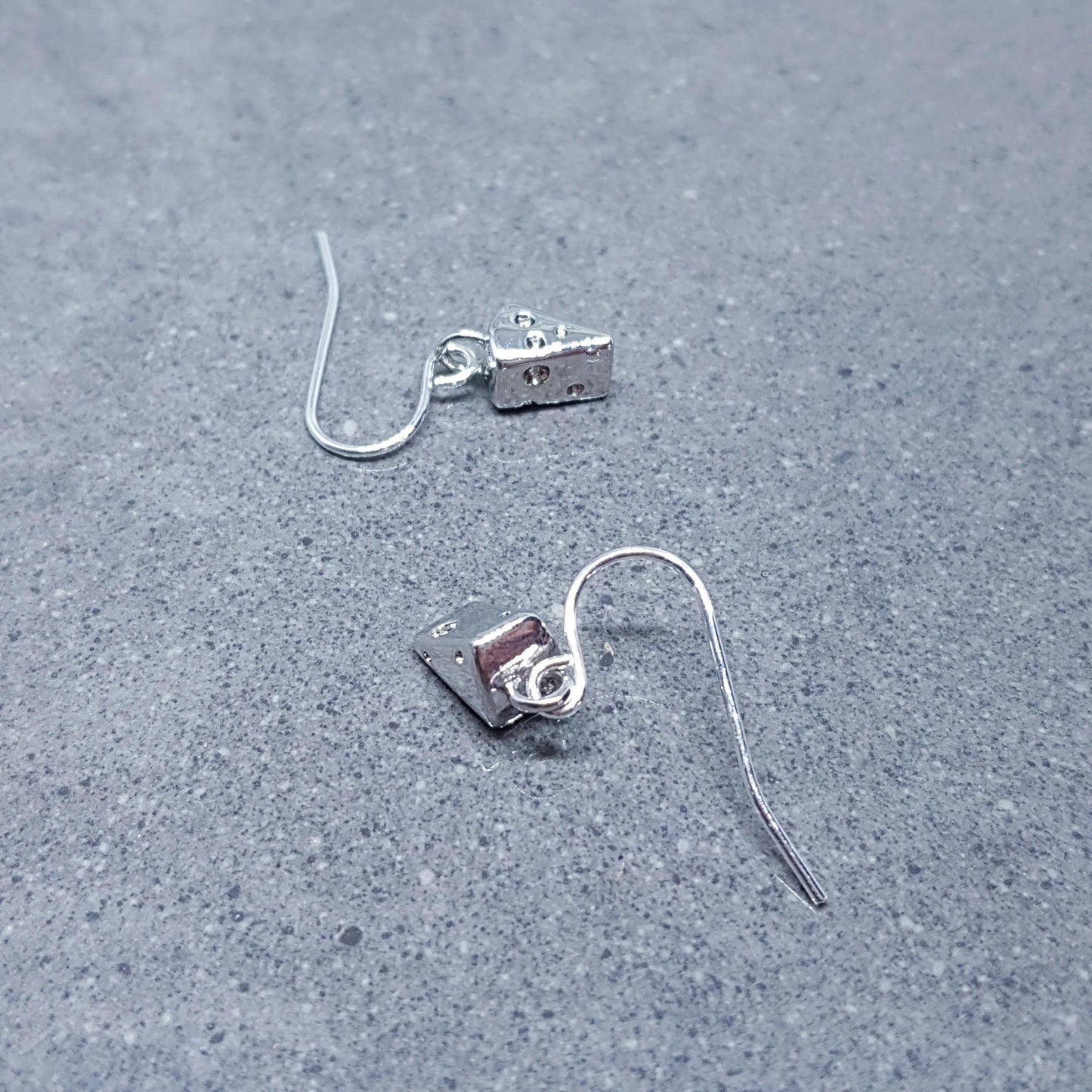 Cheese Earrings, Choice of Ear Wires, Silver Cheese Earrings, Brass Cheese Jewellery, Gift Ideas