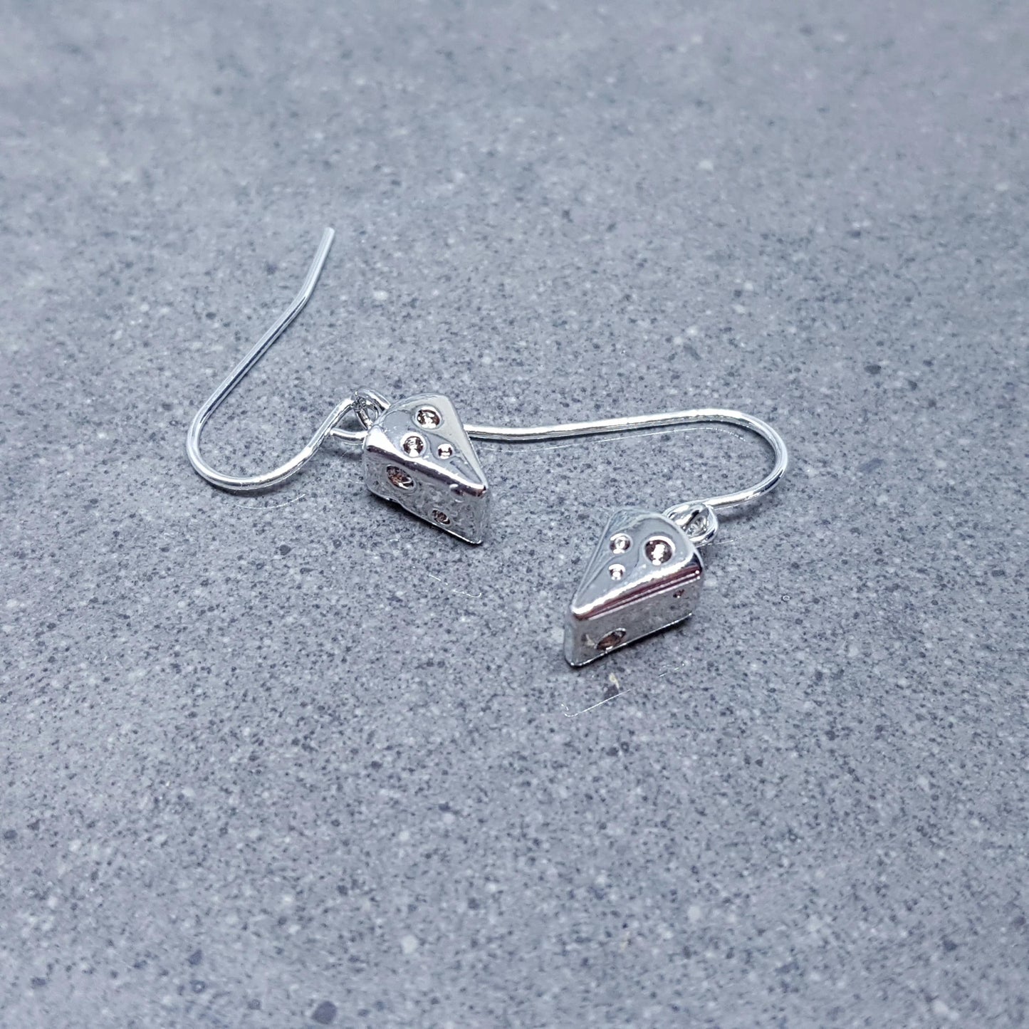 Cheese Earrings, Choice of Ear Wires, Silver Cheese Earrings, Brass Cheese Jewellery, Gift Ideas