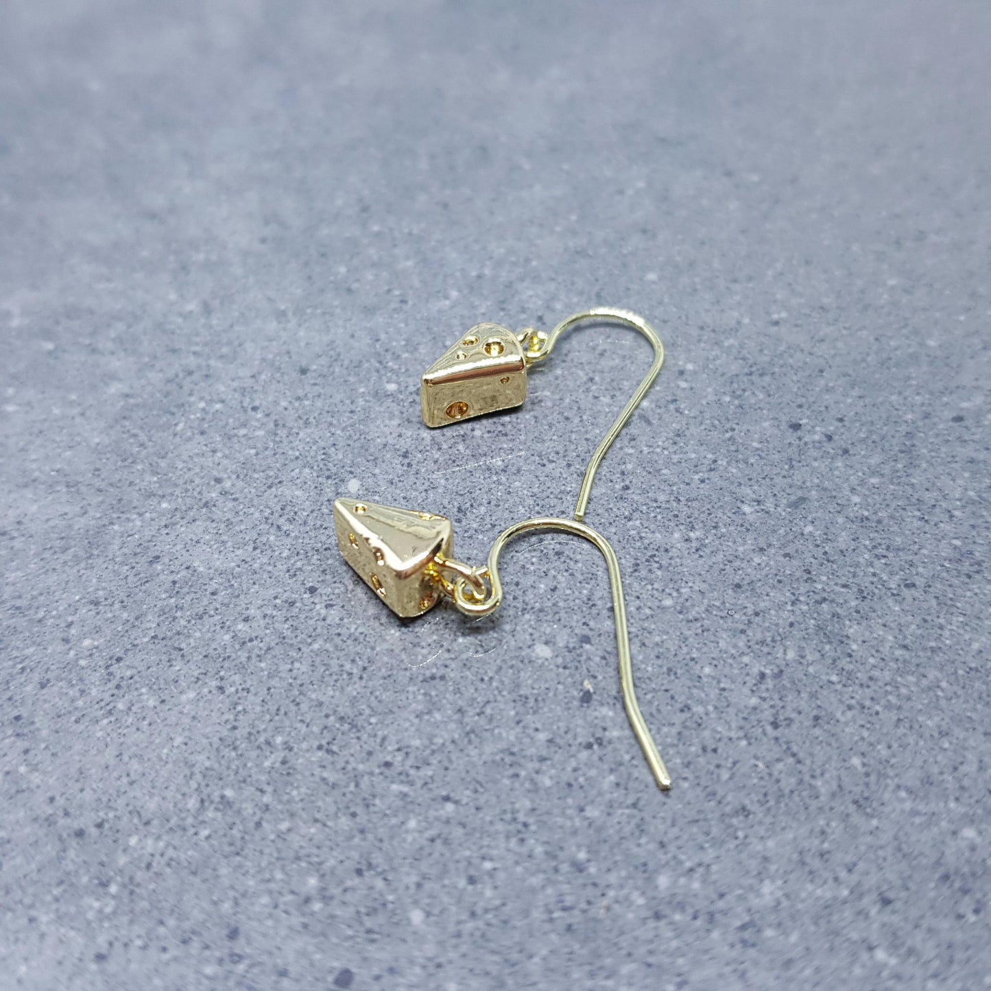 Cheese Earrings, Choice of Ear Wires, Gold Plated Jewelry, Celebration Earrings, Foodie Gift Ideas