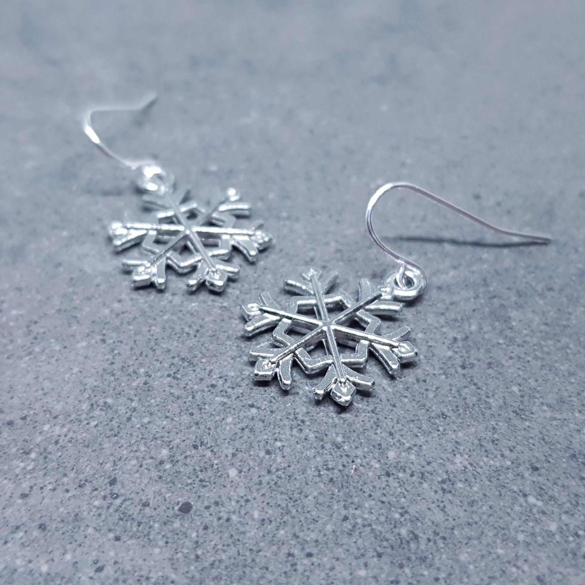 Snowflake Earrings, Hypoallergenic Ear Wires, Silver Snowflake Earrings, Christmas Earrings, Festive Earrings, Choice of Ear Wires