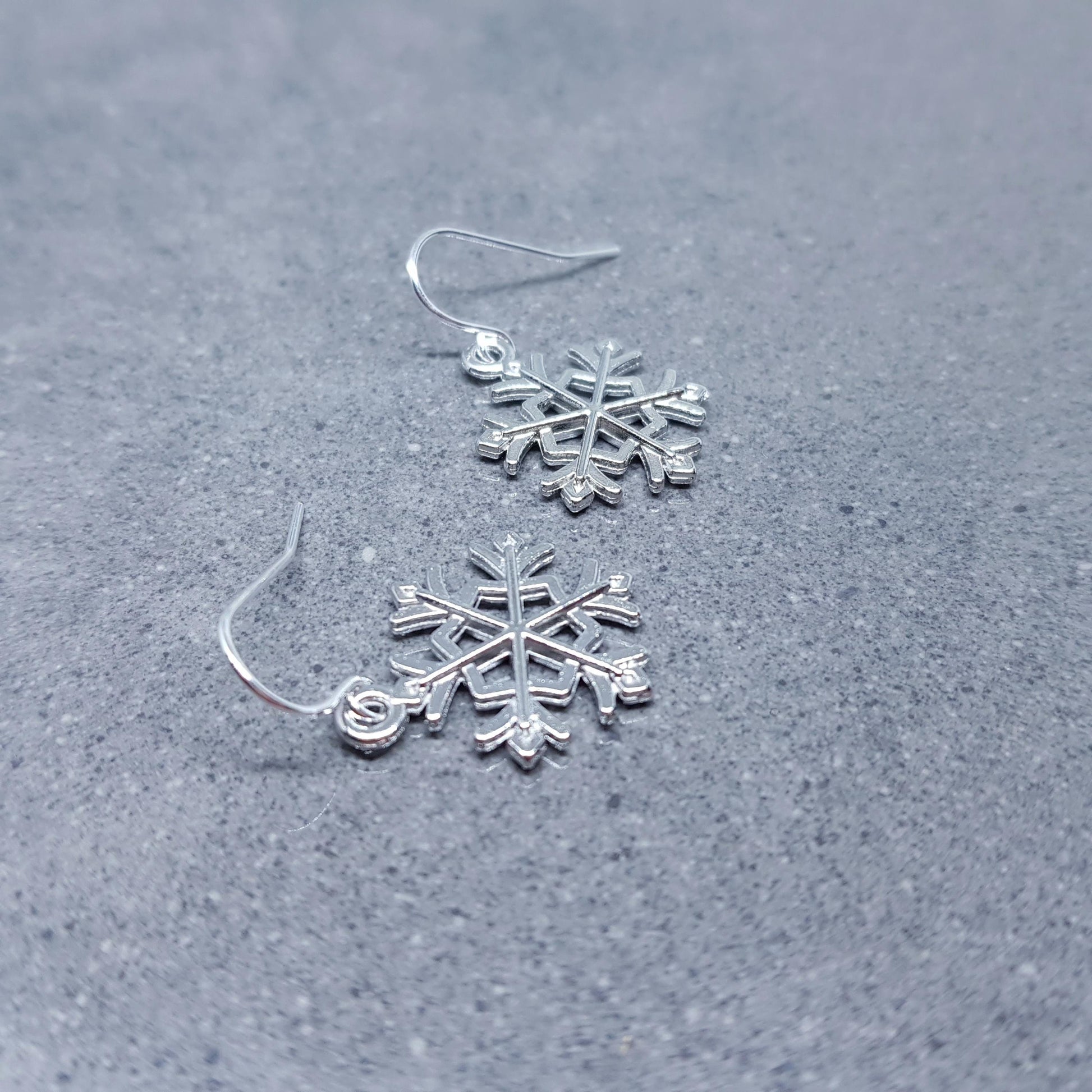 Snowflake Earrings, Hypoallergenic Ear Wires, Silver Snowflake Earrings, Christmas Earrings, Festive Earrings, Choice of Ear Wires