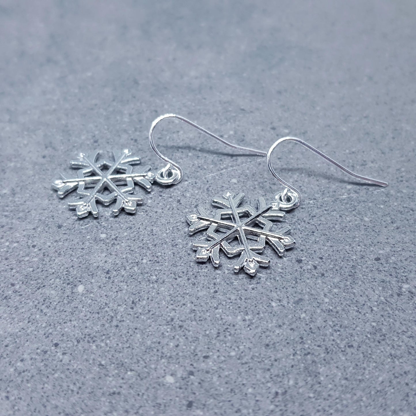 Snowflake Earrings, Hypoallergenic Ear Wires, Silver Snowflake Earrings, Christmas Earrings, Festive Earrings, Choice of Ear Wires