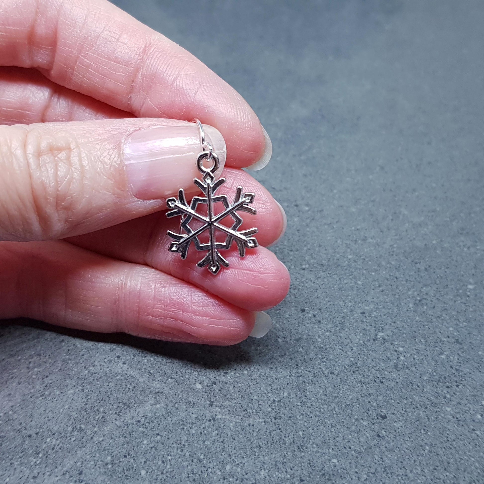 Snowflake Earrings, Hypoallergenic Ear Wires, Silver Snowflake Earrings, Christmas Earrings, Festive Earrings, Choice of Ear Wires