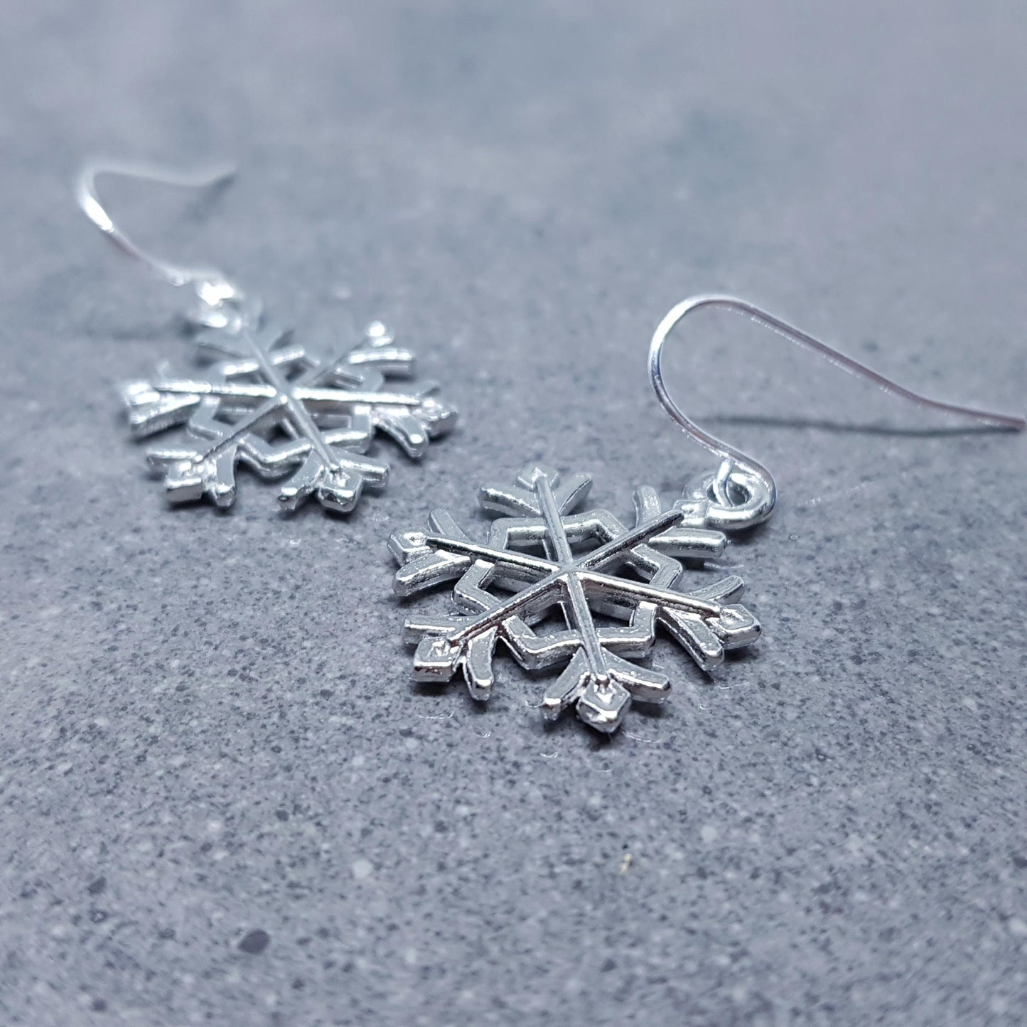 Snowflake Earrings, Hypoallergenic Ear Wires, Silver Snowflake Earrings, Christmas Earrings, Festive Earrings, Choice of Ear Wires