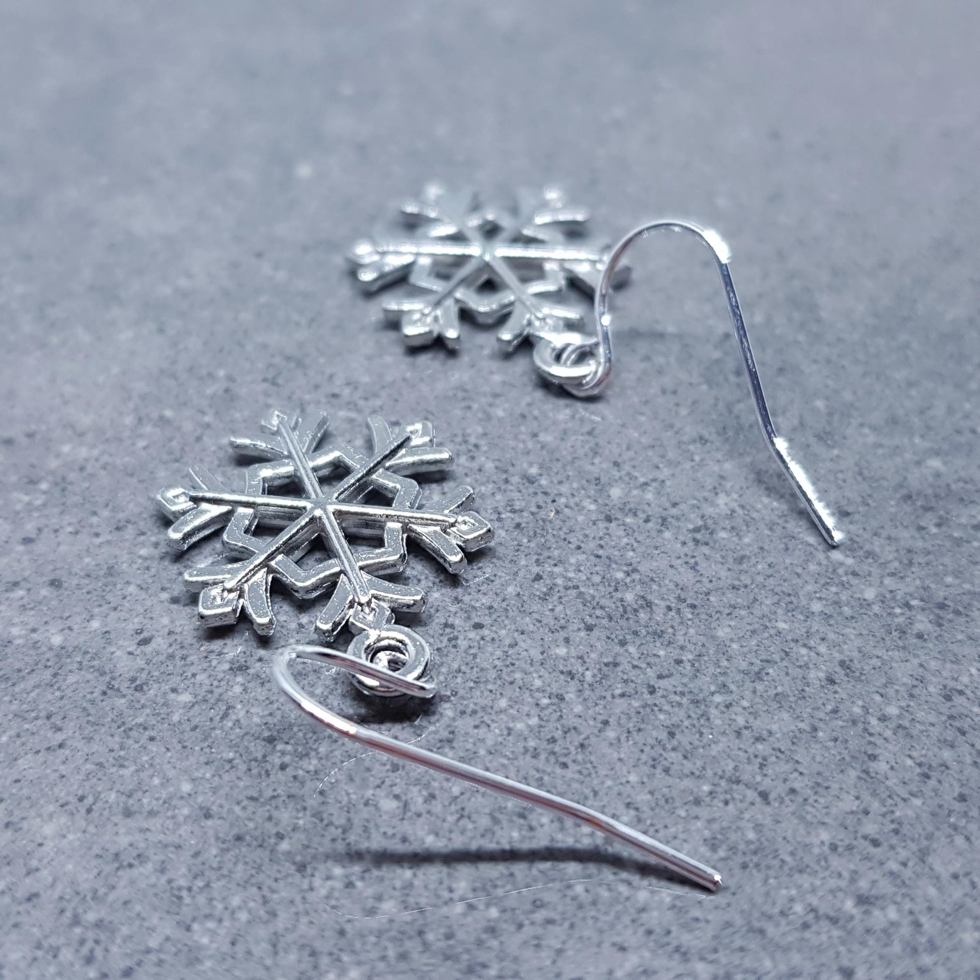 Snowflake Earrings, Hypoallergenic Ear Wires, Silver Snowflake Earrings, Christmas Earrings, Festive Earrings, Choice of Ear Wires