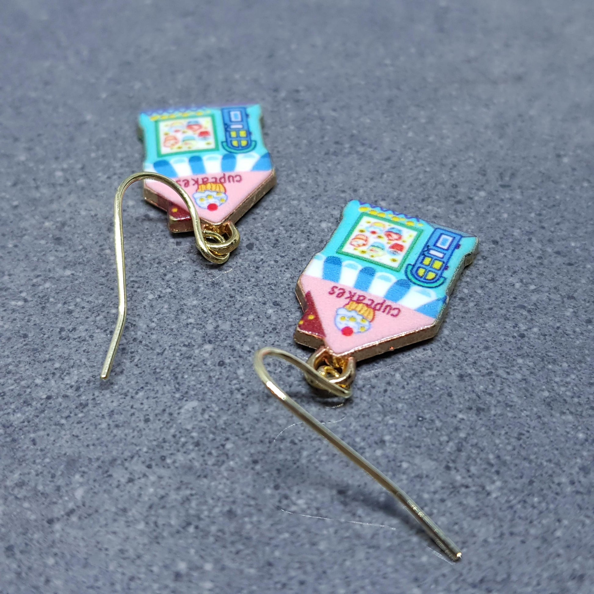 Cupcake Shop Earrings, Choice of Ear Wires, Cake Earrings, Cake Shop Gifts, Cupcake Tea Room, Gold Pated Jewellery, Cupcakes, Gift for her