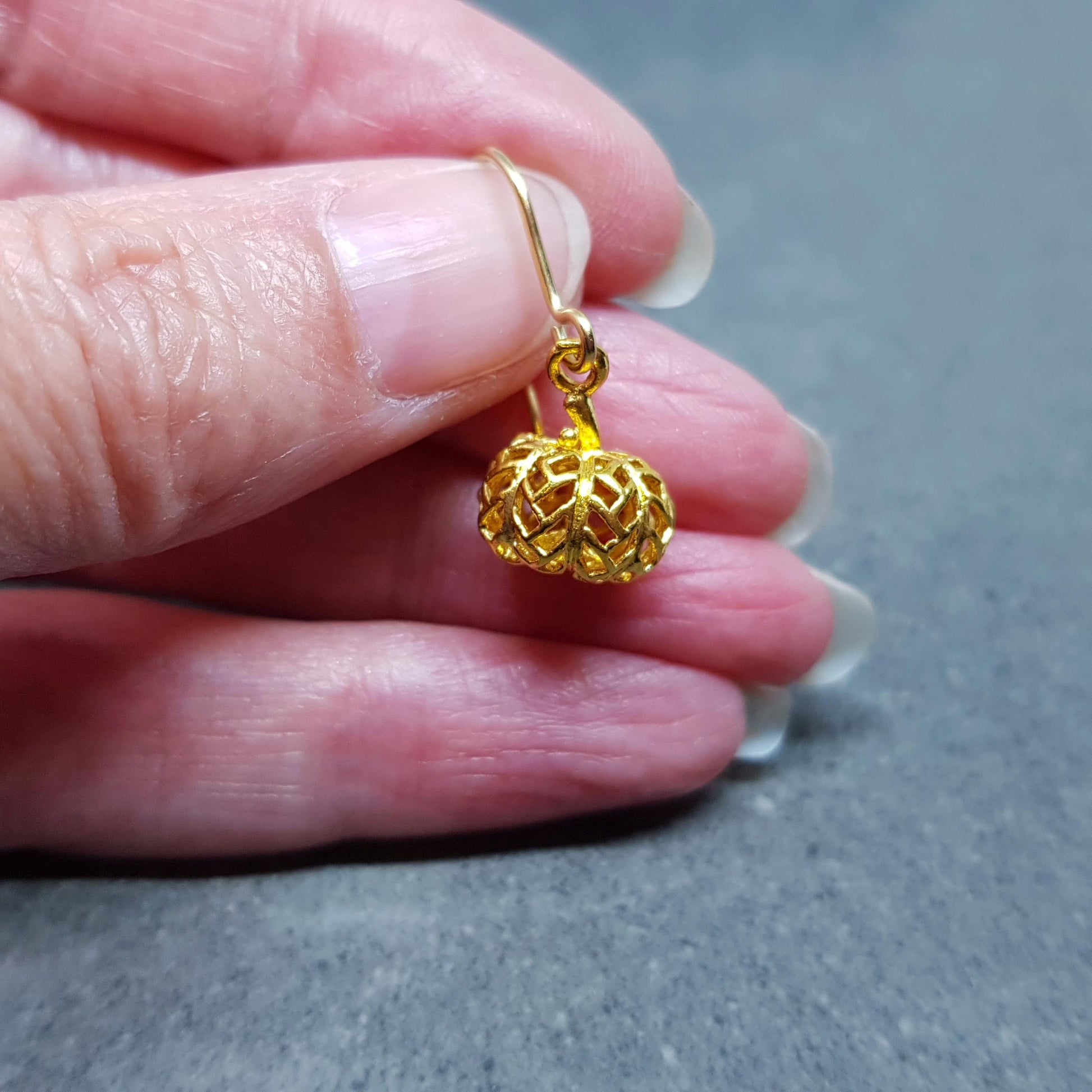 Brass Pumpkin Earrings, Hypoallergenic Ear Wires, Jack O'lantern Earrings, Scary Pumpkin Jewelry, Autumn Earrings, Fall Halloween