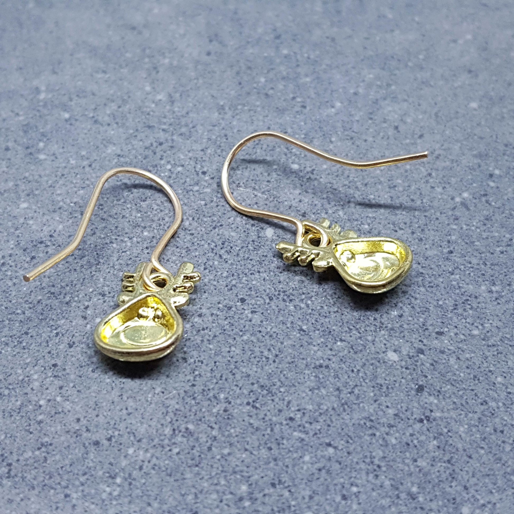 Rudolf the Reindeer Earrings, Hypoallergenic Ear Wires, Gold Reindeer Earrings, Christmas Earrings, Festive Earrings