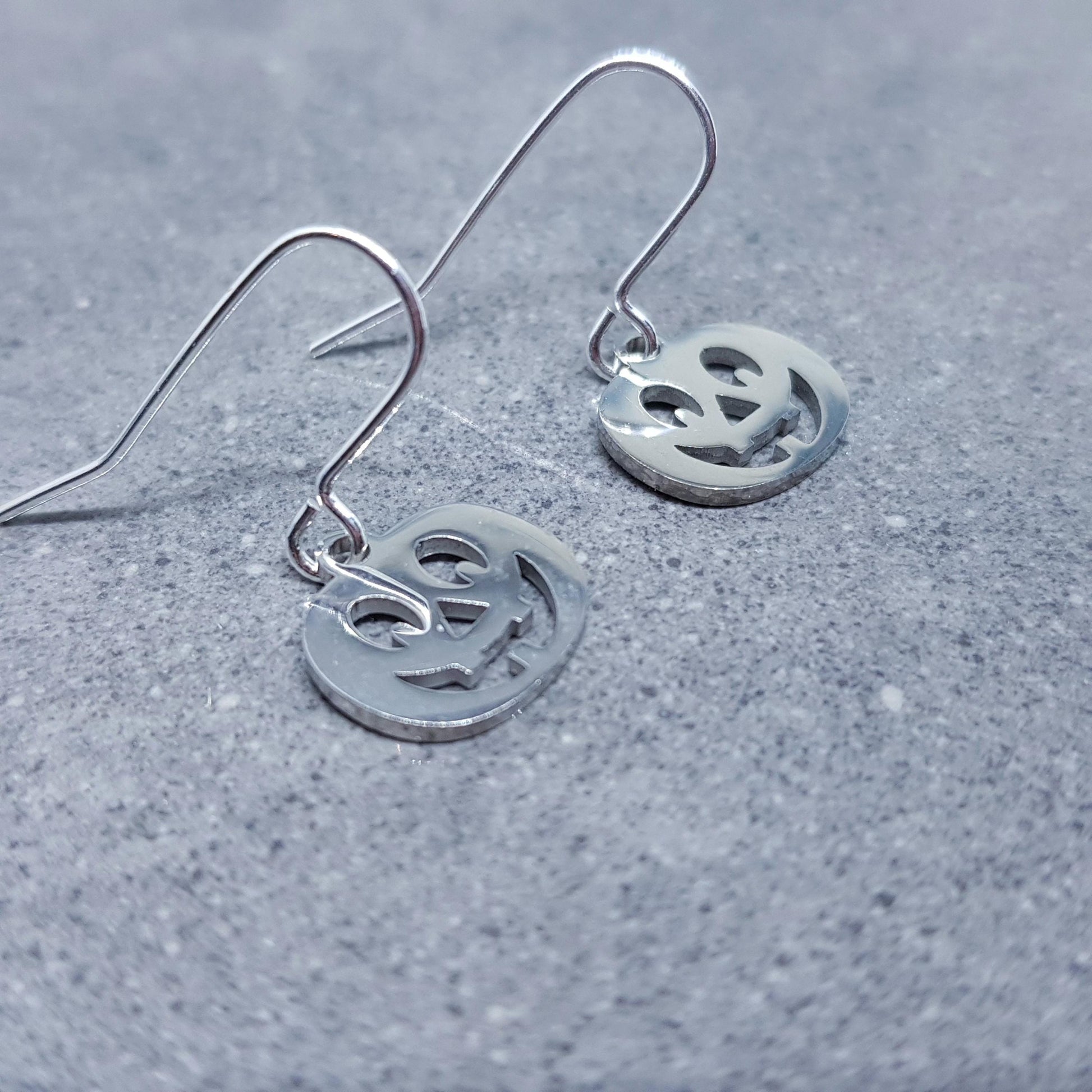 Pumpkin Earrings, Hypoallergenic Ear Wires, Jack O'lantern Earrings, Scary Pumpkin Jewelry, Autumn Earrings, Fall Halloween, Stainless Steel